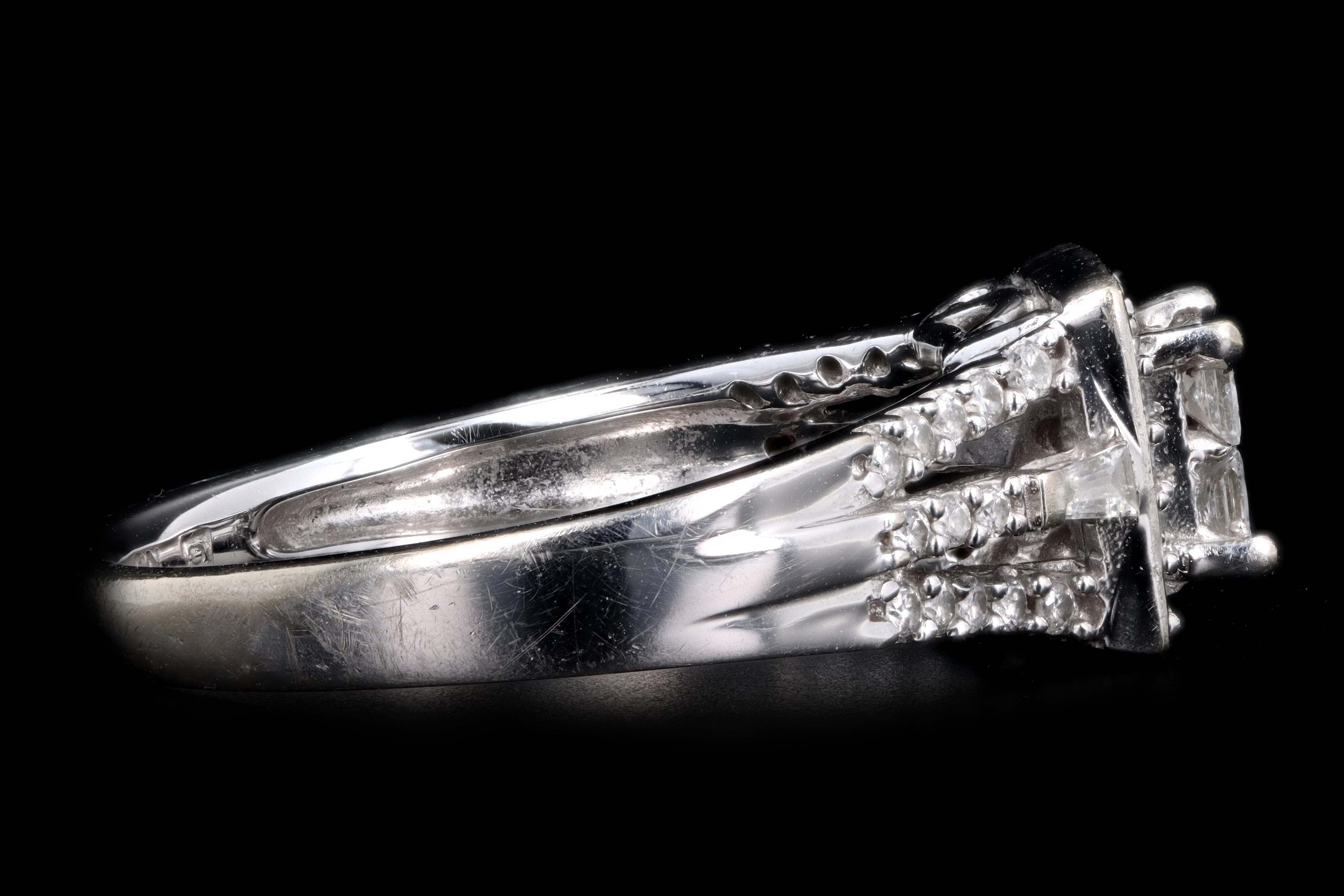 Modern 10K White Gold .50 Carat Princess Cut Diamond Ring - Queen May