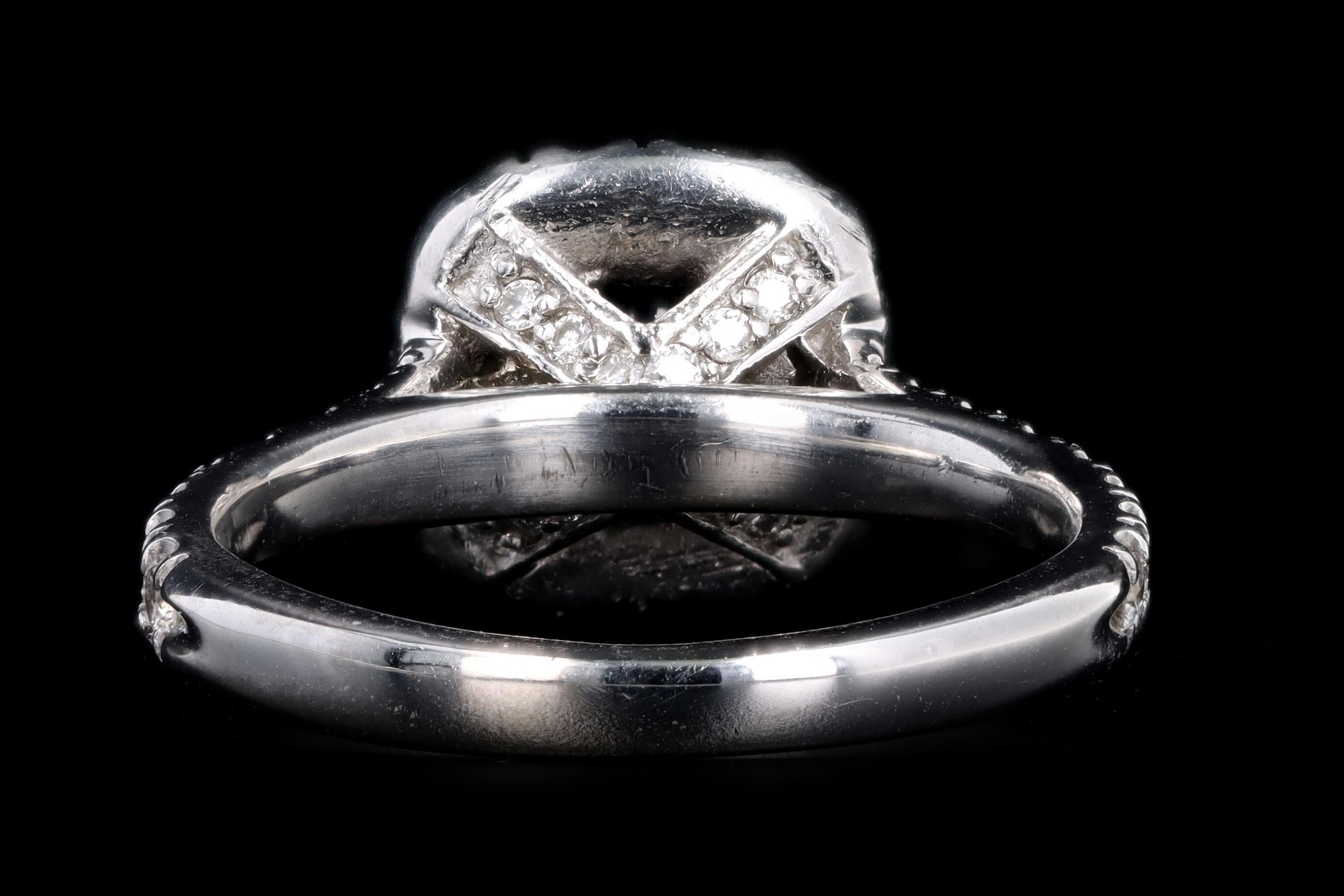 Modern 14K White Gold .89 Carat Natural Sapphire and Diamond Ring - Queen May