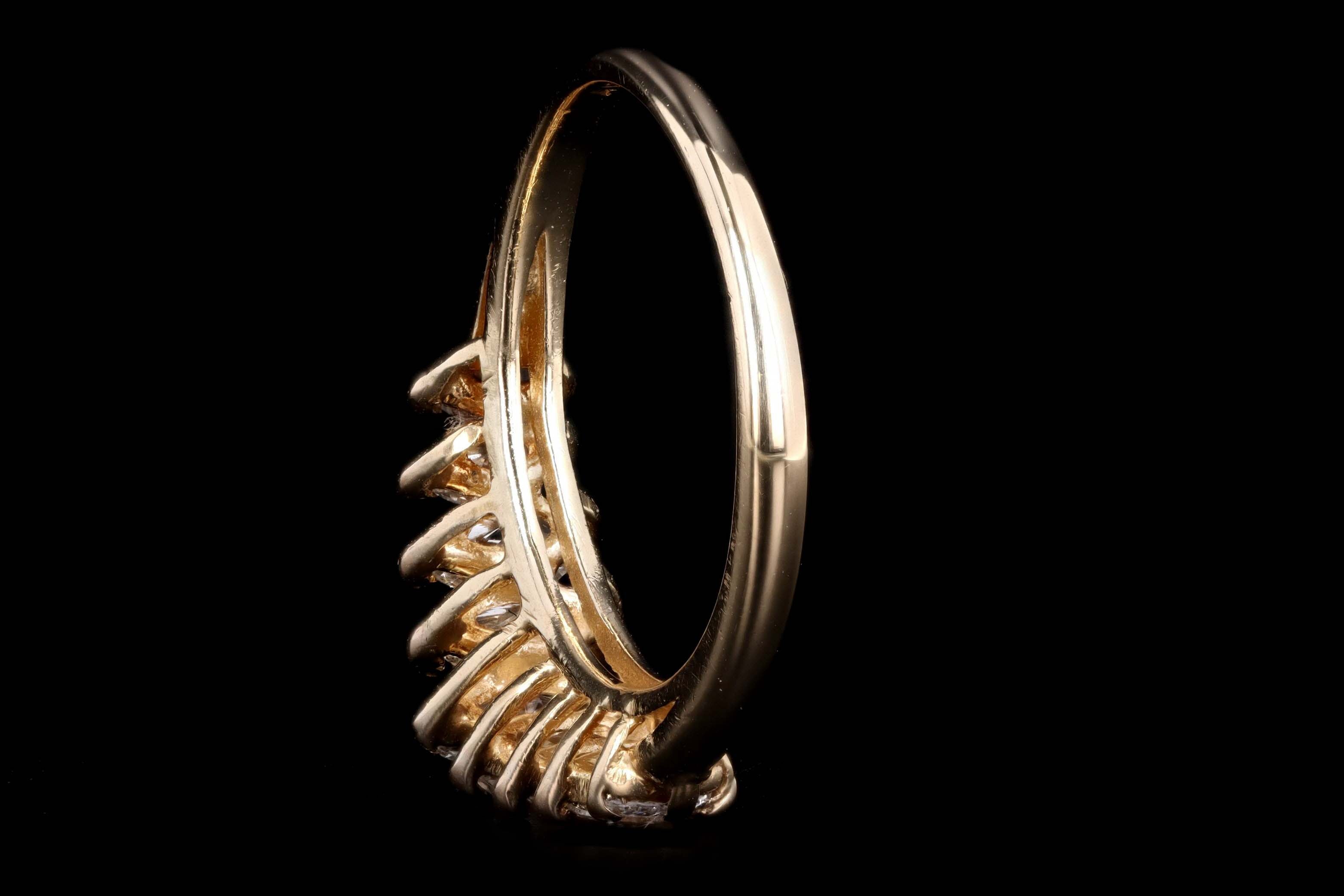 Vintage 14K Yellow Gold .85 Carat Total Weight Marquise Diamond Band - Queen May