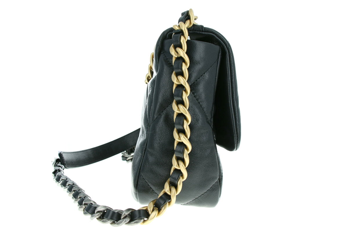 Chanel Lambskin Quilted Medium 19 Flap Black - Queen May