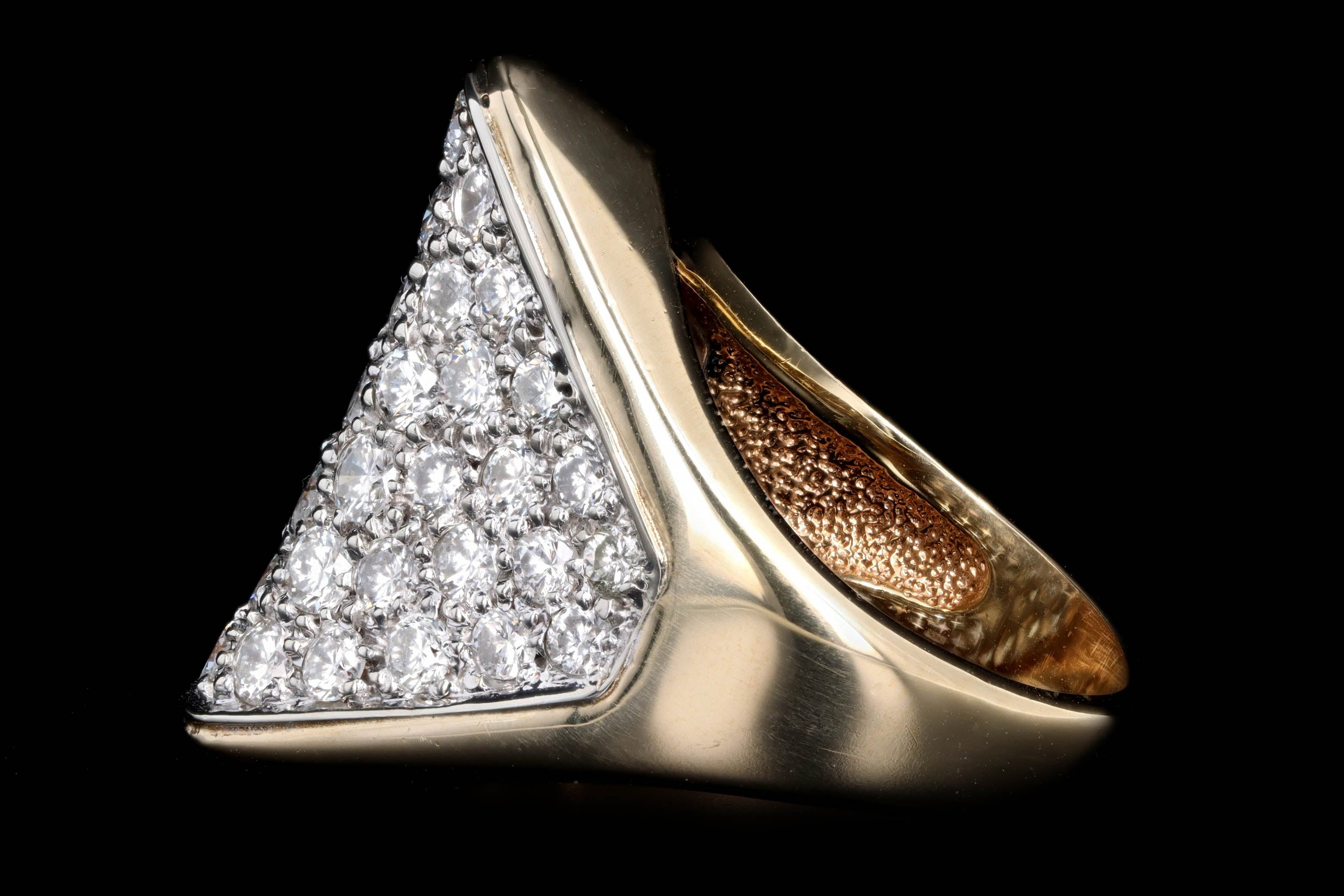 Vintage 14K Yellow Gold 2 Carat Total Weight Diamond Ring - Queen May