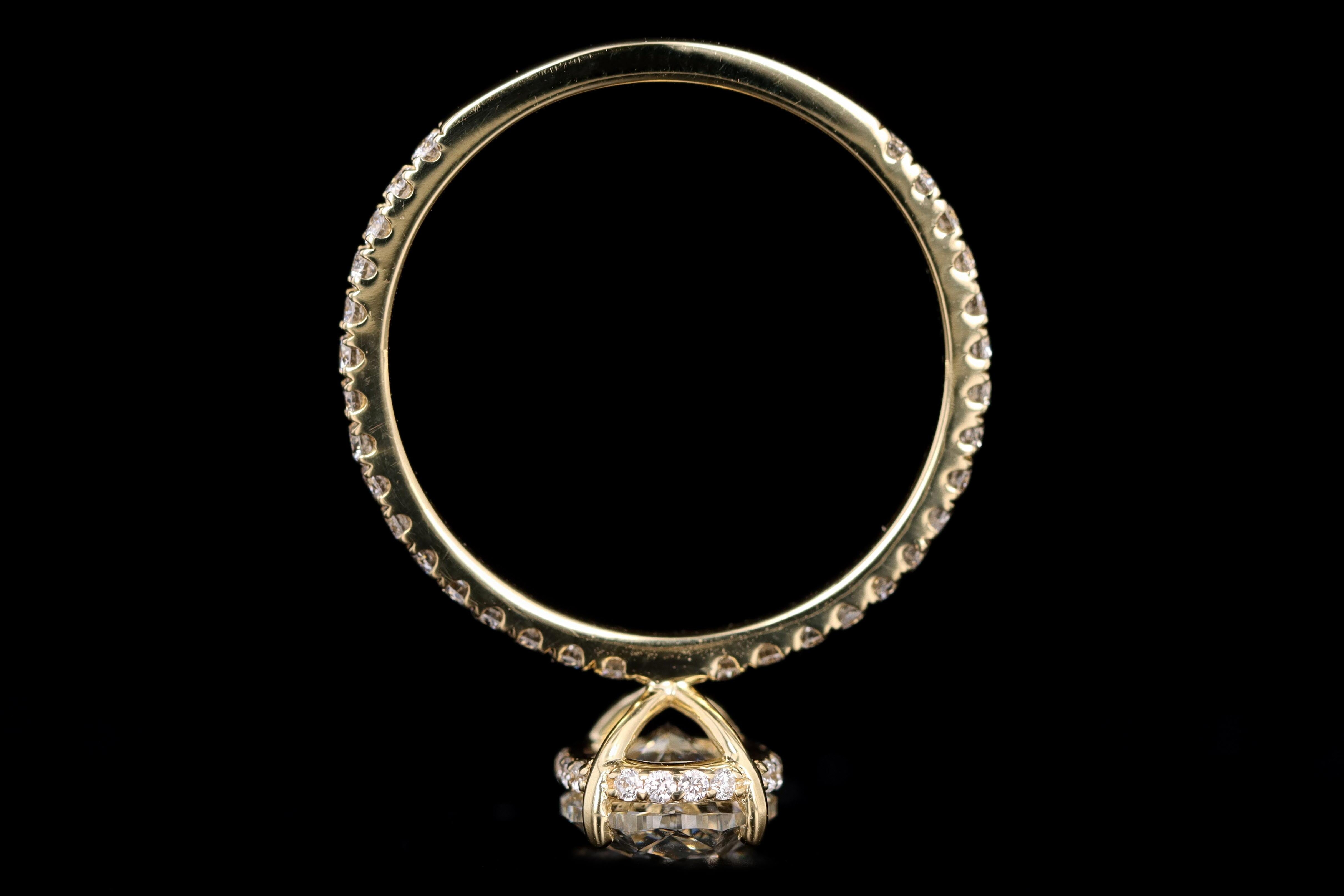 New 18K Yellow Gold 1.50 Carat Oval Cut Diamond Ring GIA Certified - Queen May