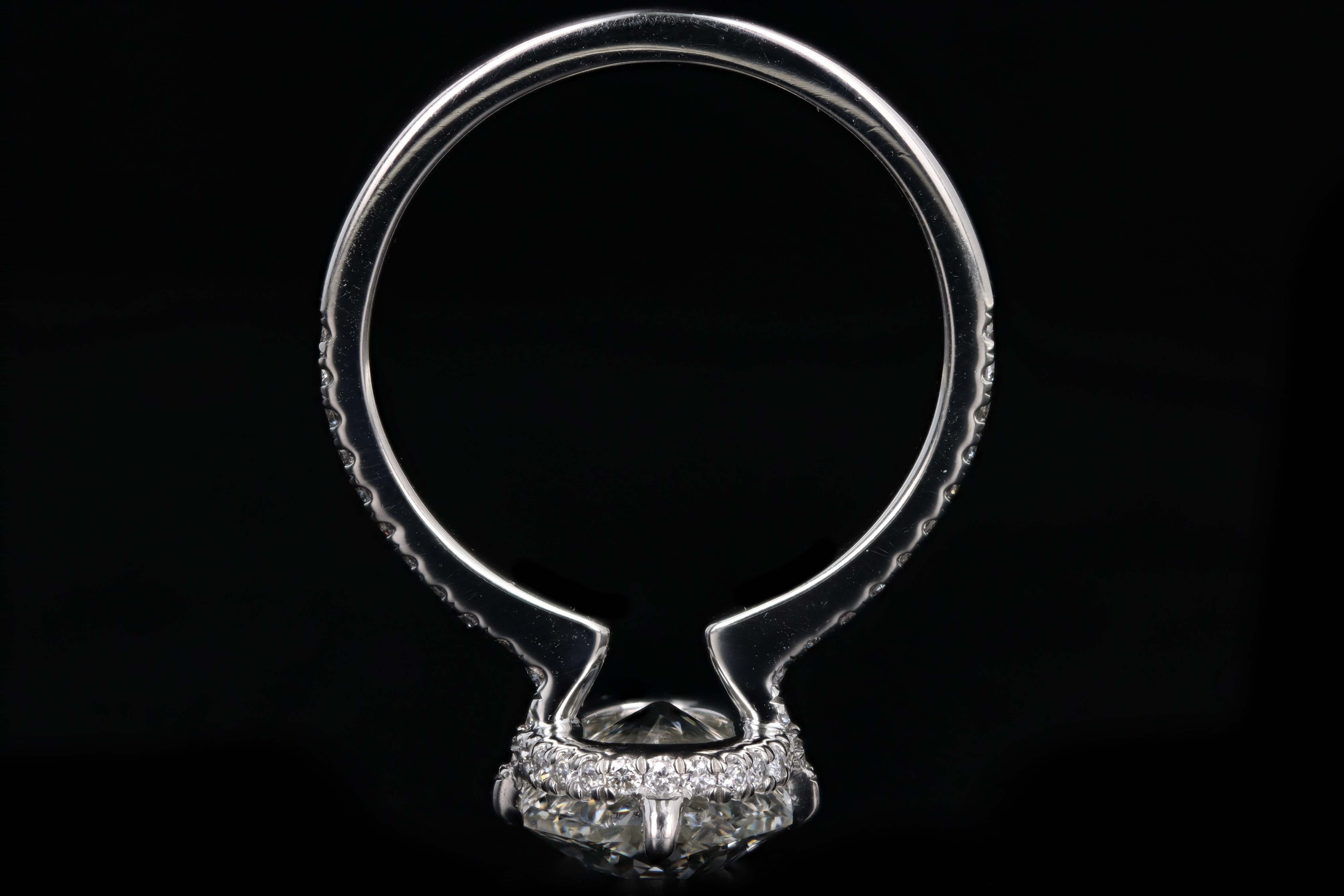 New Platinum 3.30 Carat Antique Radiant Cut Diamond Engagement Ring GIA Certified - Queen May