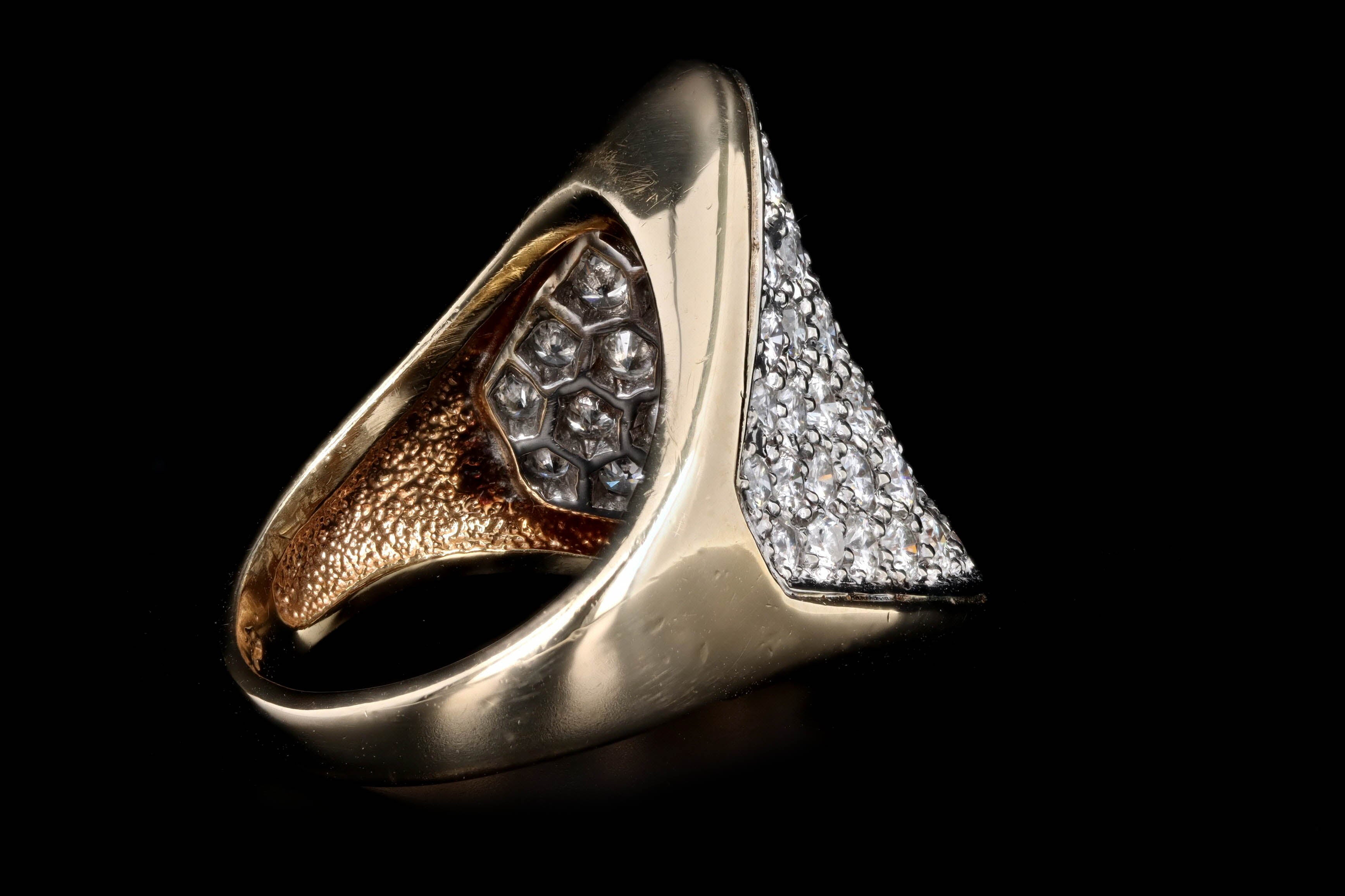 Vintage 14K Yellow Gold 2 Carat Total Weight Diamond Ring - Queen May