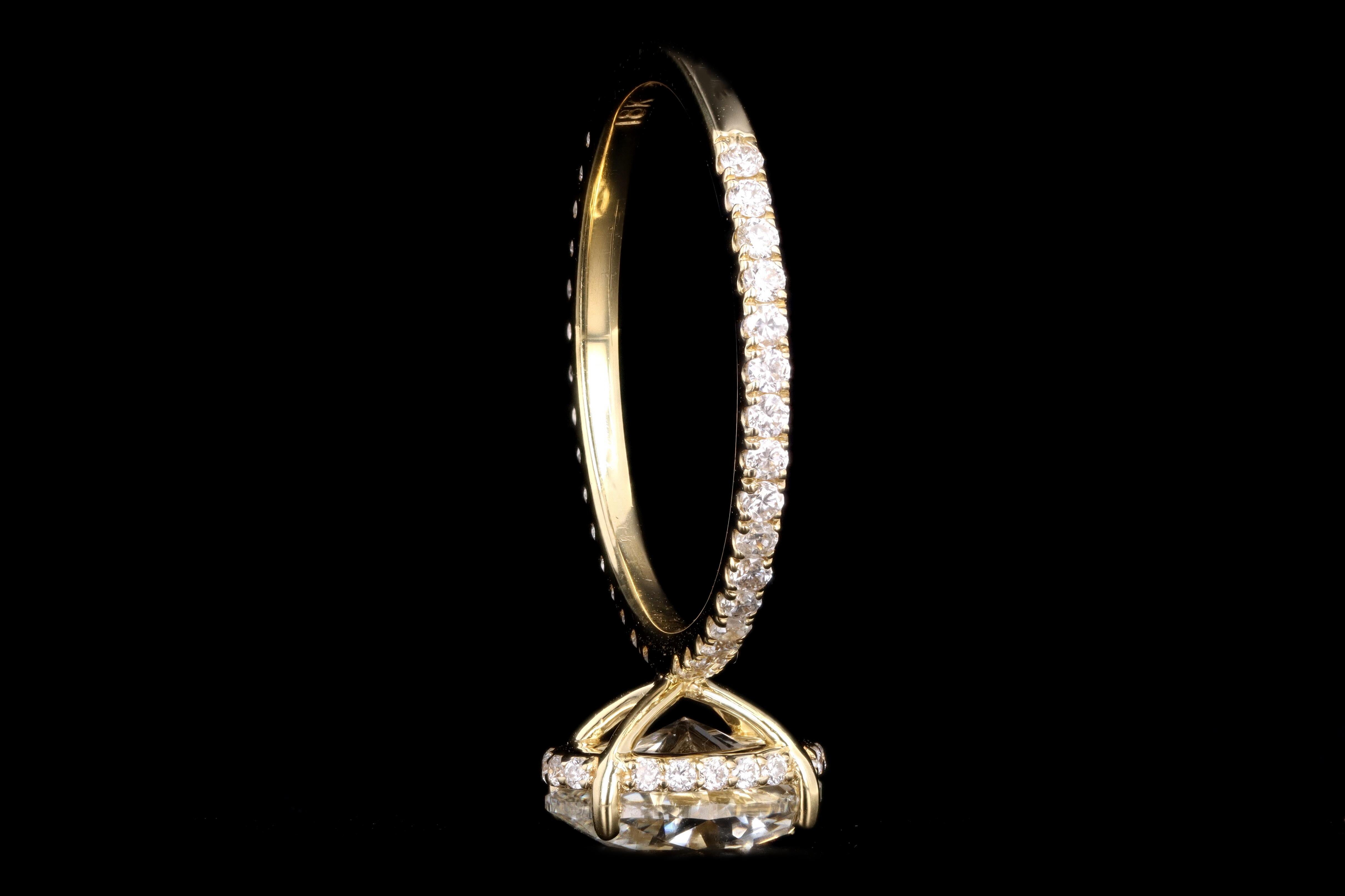 New 18K Yellow Gold 1.50 Carat Oval Cut Diamond Ring GIA Certified - Queen May