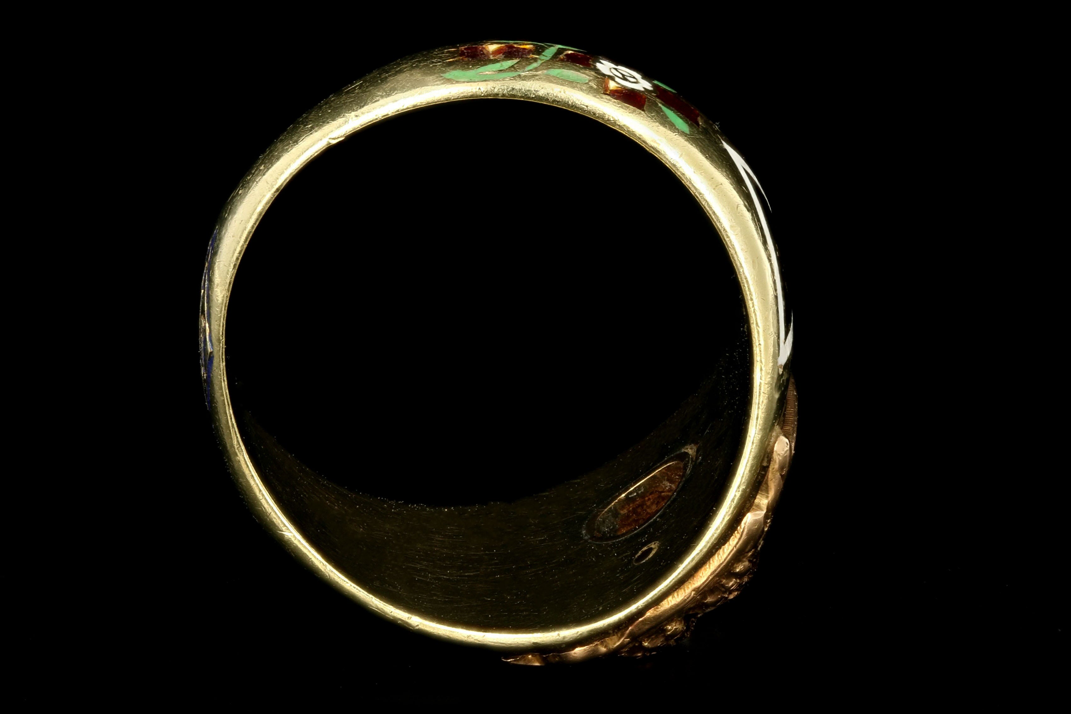 Art Deco 14K Yellow Gold .25 Carat Old European Cut Diamond Masonic Ring - Queen May