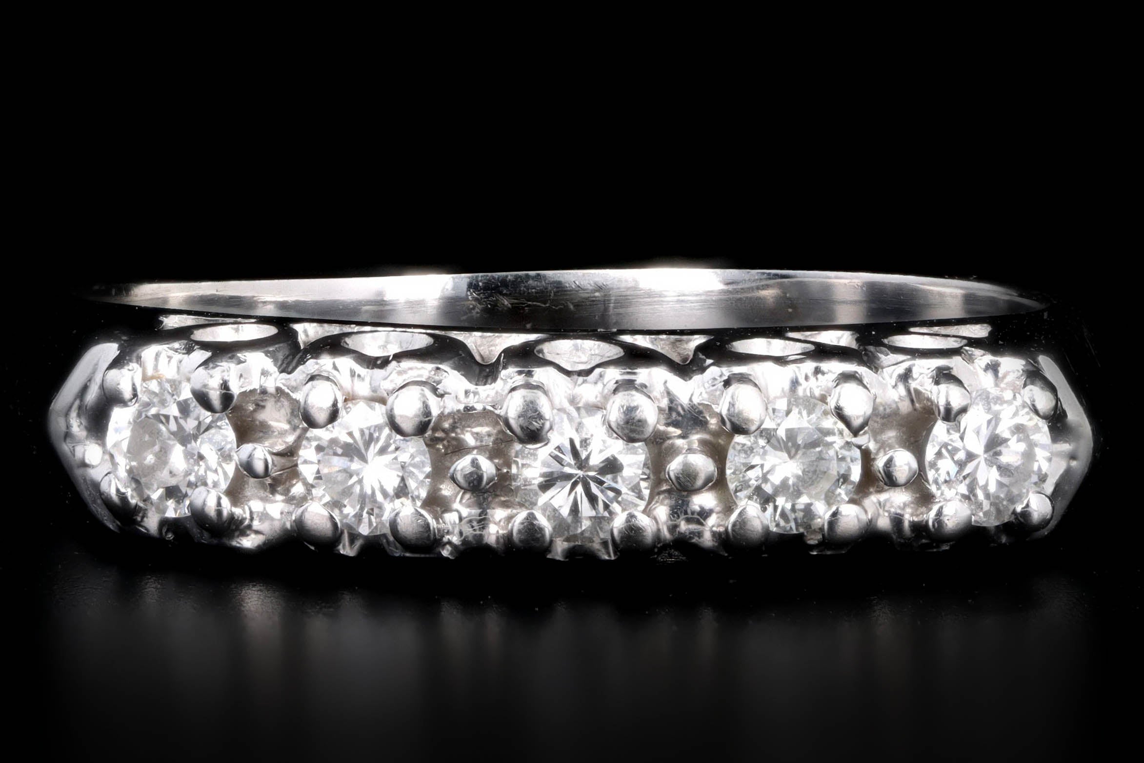 Modern 14K White Gold .3 Carat Total Weight Diamond Band - Queen May