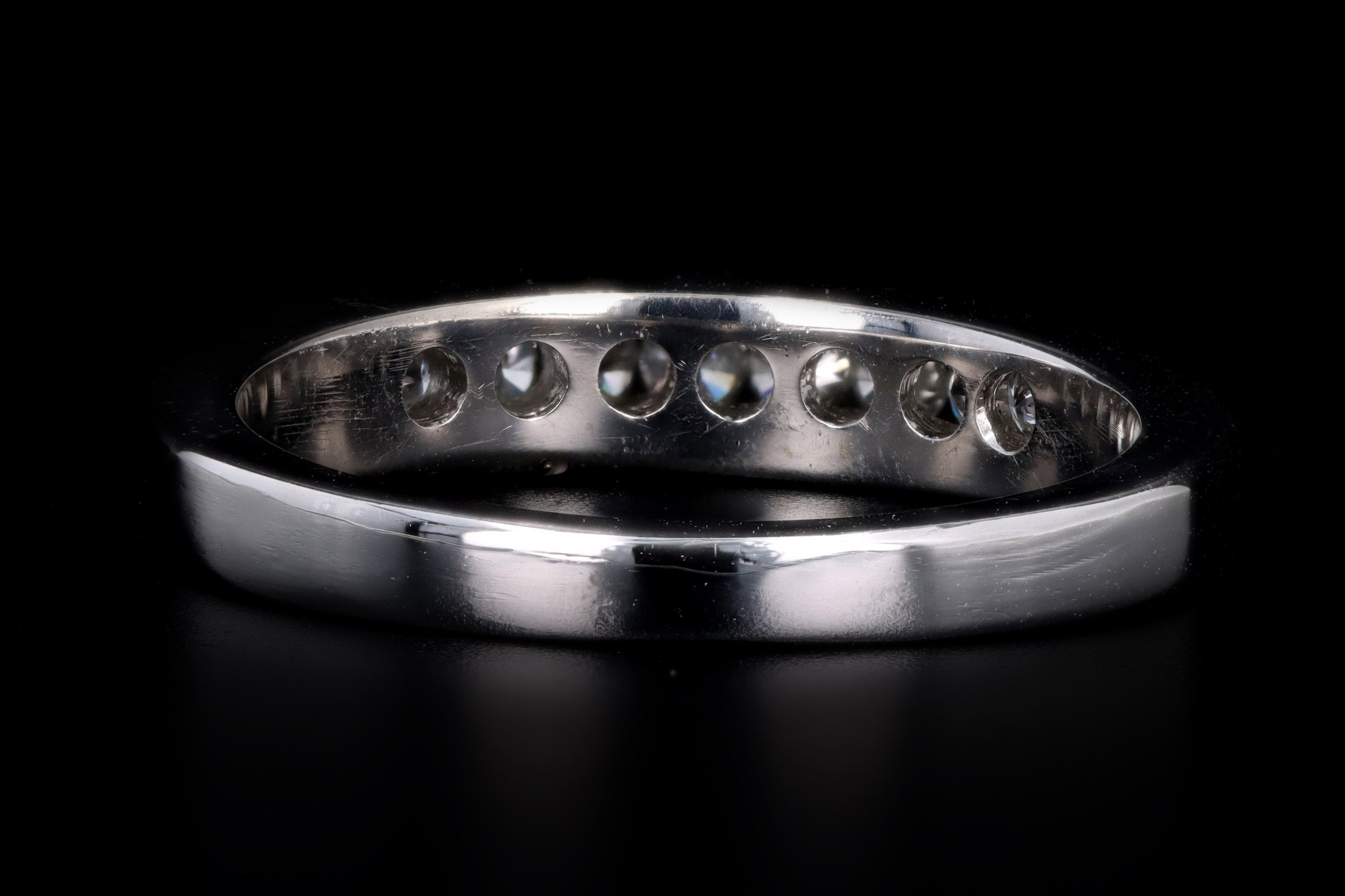 Modern 14K White Gold .30 Carat Total Weight Diamond Channel Wedding Band - Queen May