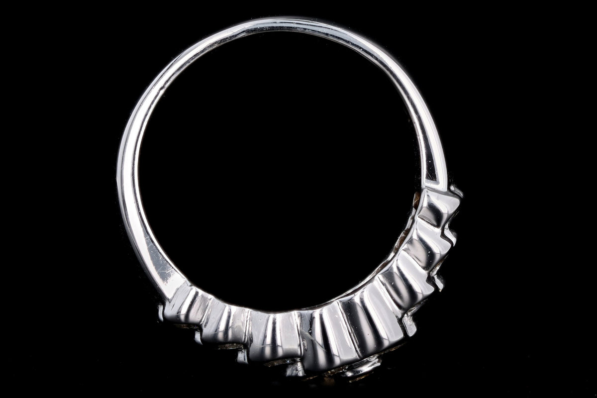 Modern 14K White Gold .50 Carat Round Brilliant Diamond Cluster Band - Queen May
