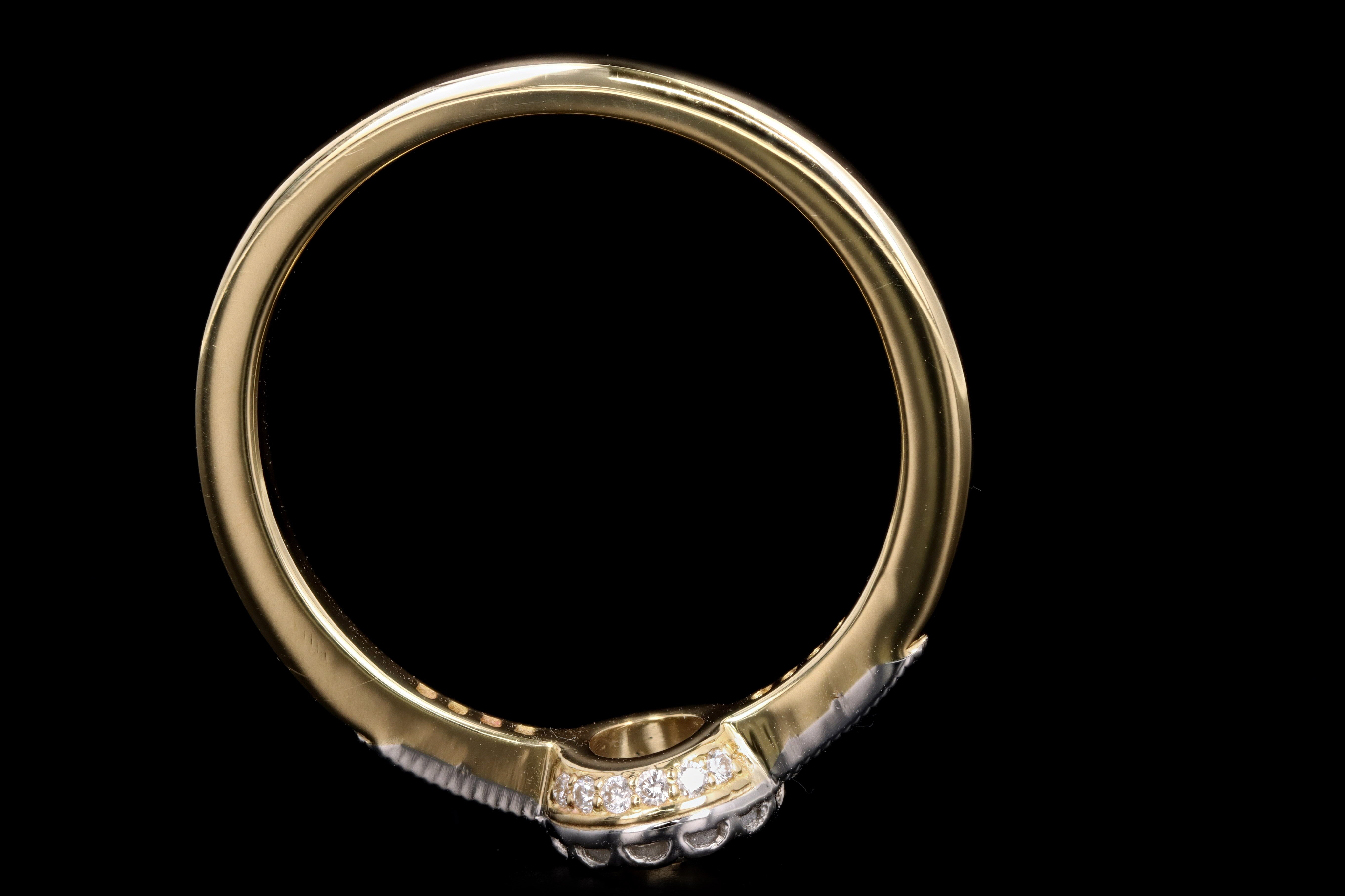 New Vintage Inspired 18K Yellow Gold & Platinum .45 Carat Rose Cut Diamond Engagement Ring - Queen May