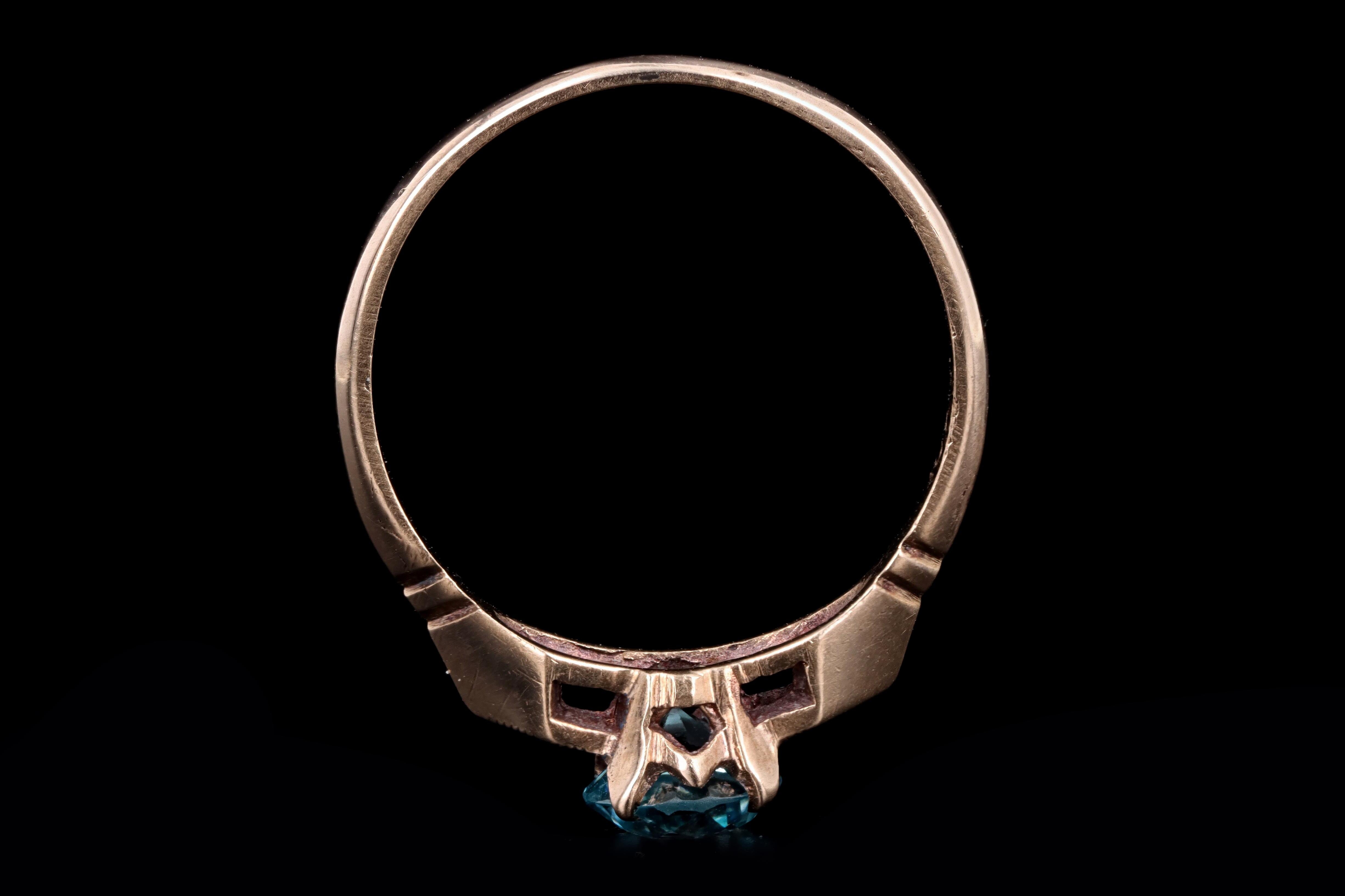 Victorian 10K Yellow Gold .95 Carat Old European Cut Zircon Ring - Queen May