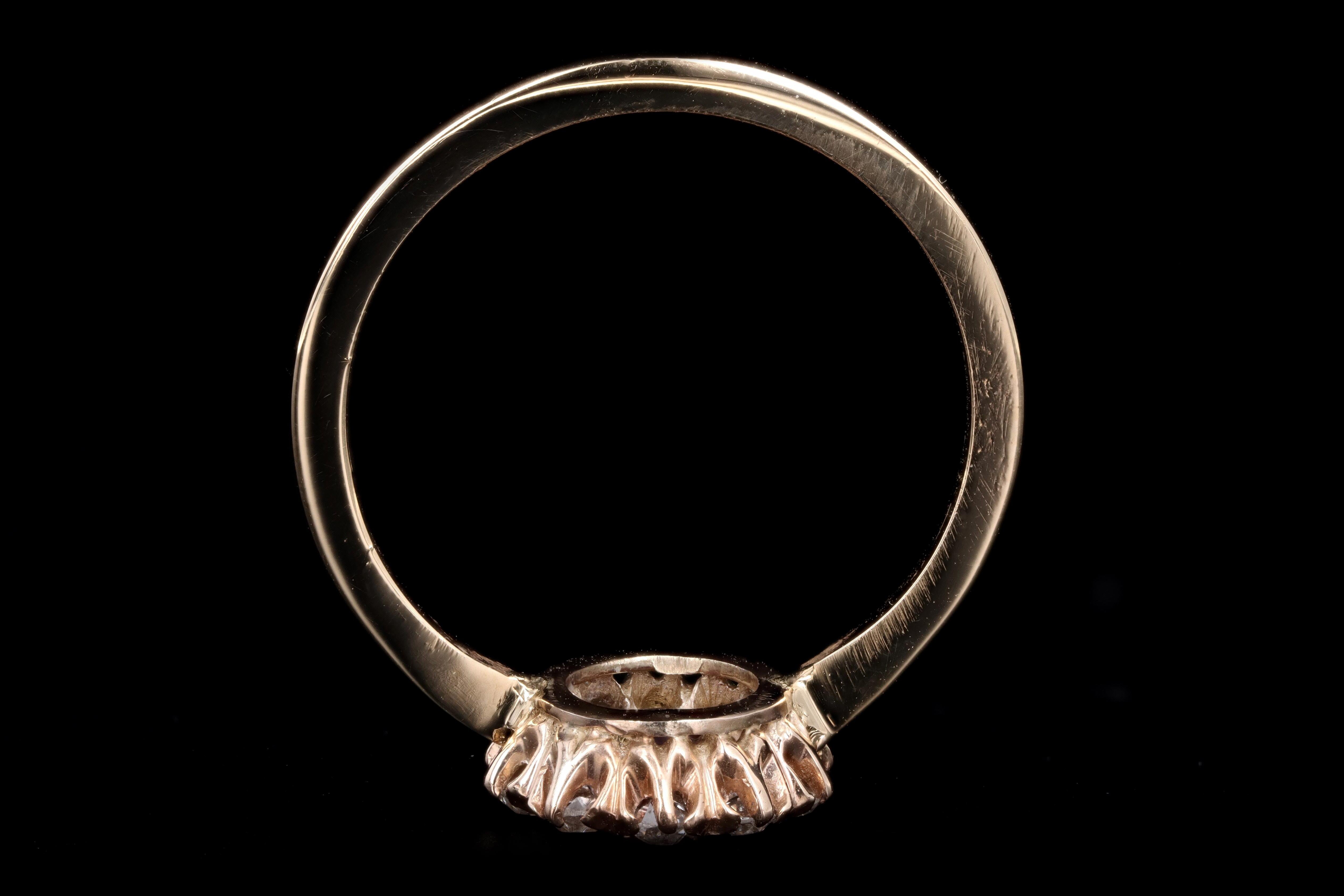 Victorian 14k Yellow Gold Synthetic Ruby & Diamond Stick Pin Conversion Ring - Queen May