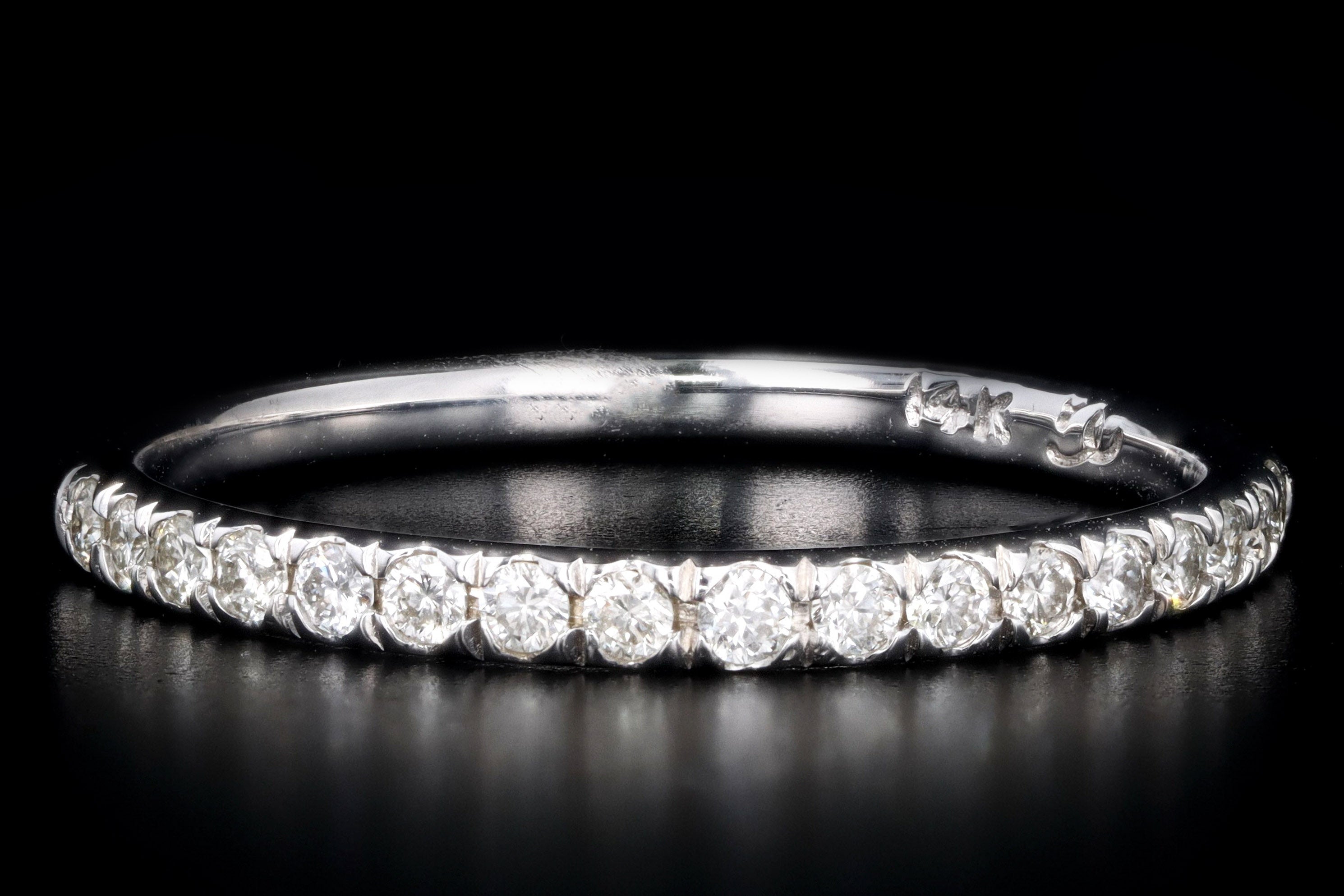 14K Gold 0.21 Carat Round Brilliant Diamond Half Eternity Wedding Band - Queen May