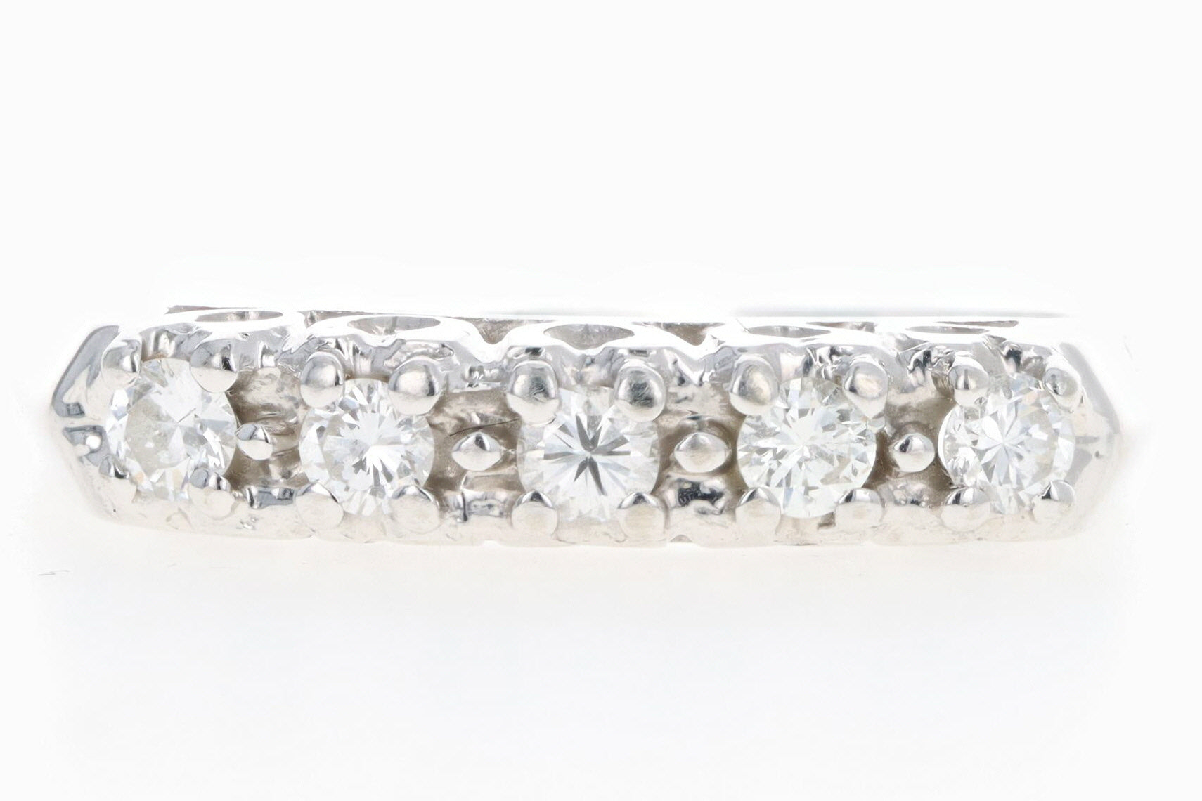 Modern 14K White Gold .3 Carat Total Weight Diamond Band - Queen May