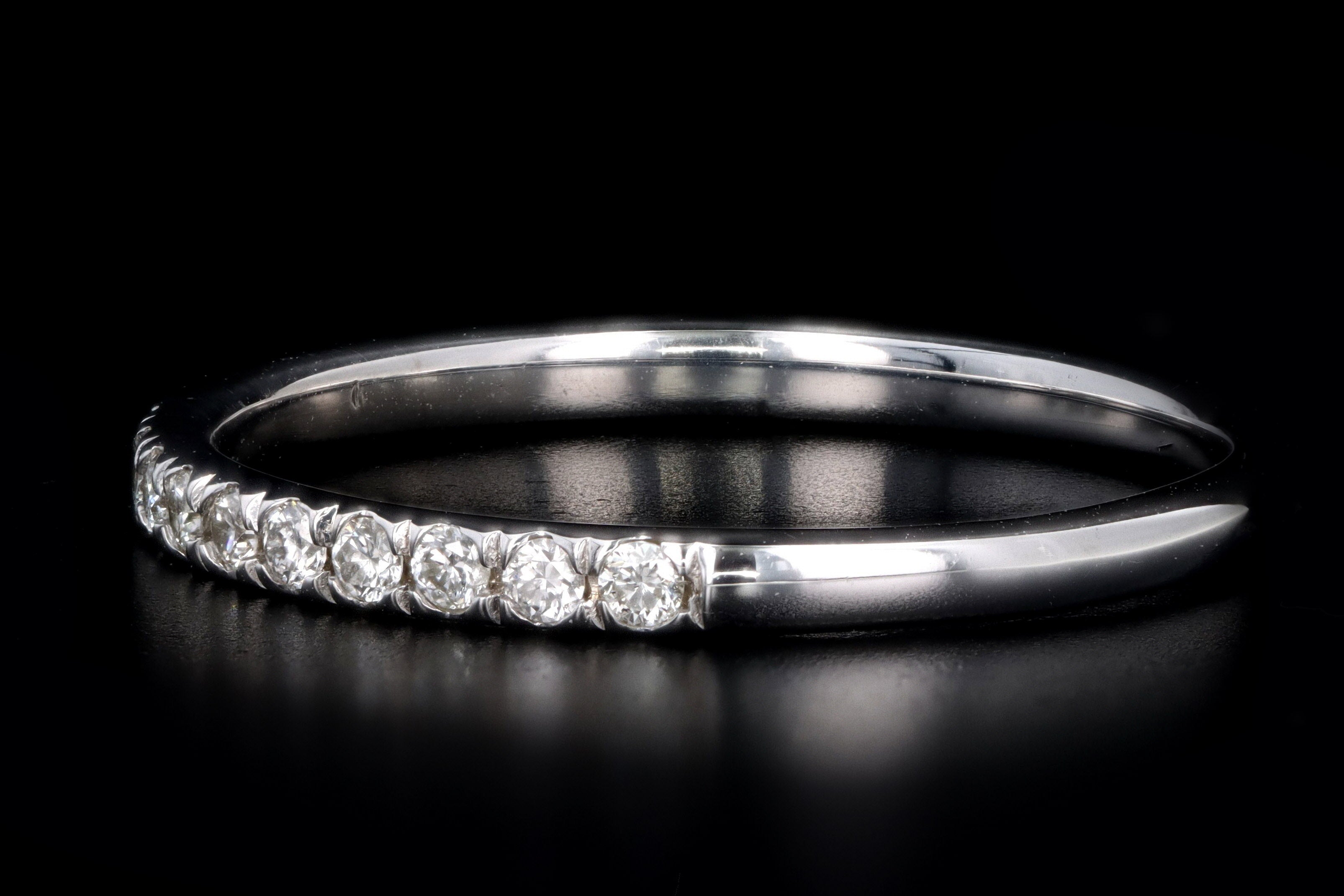 14K Gold 0.21 Carat Round Brilliant Diamond Half Eternity Wedding Band - Queen May