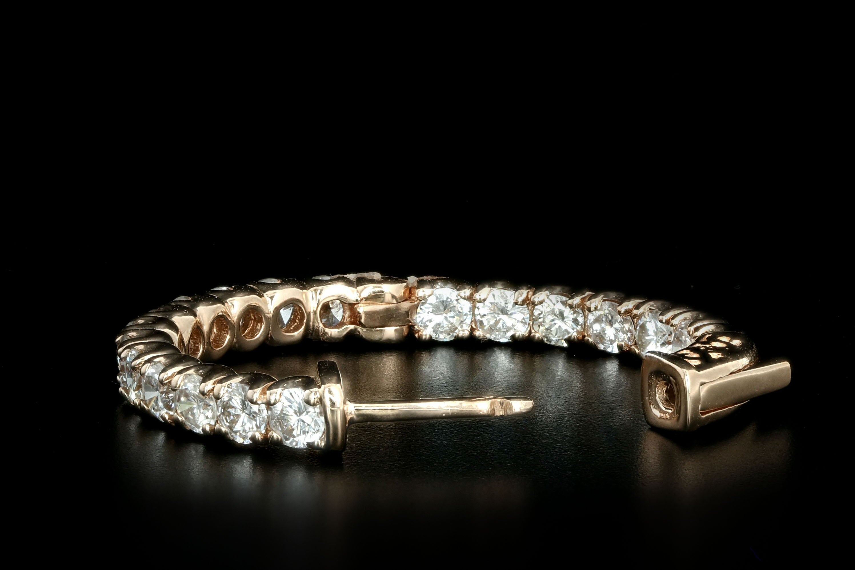 New 14K Rose Gold 3.05 Carat Round Brilliant Diamond Inside-Out Hoop Earrings - Queen May