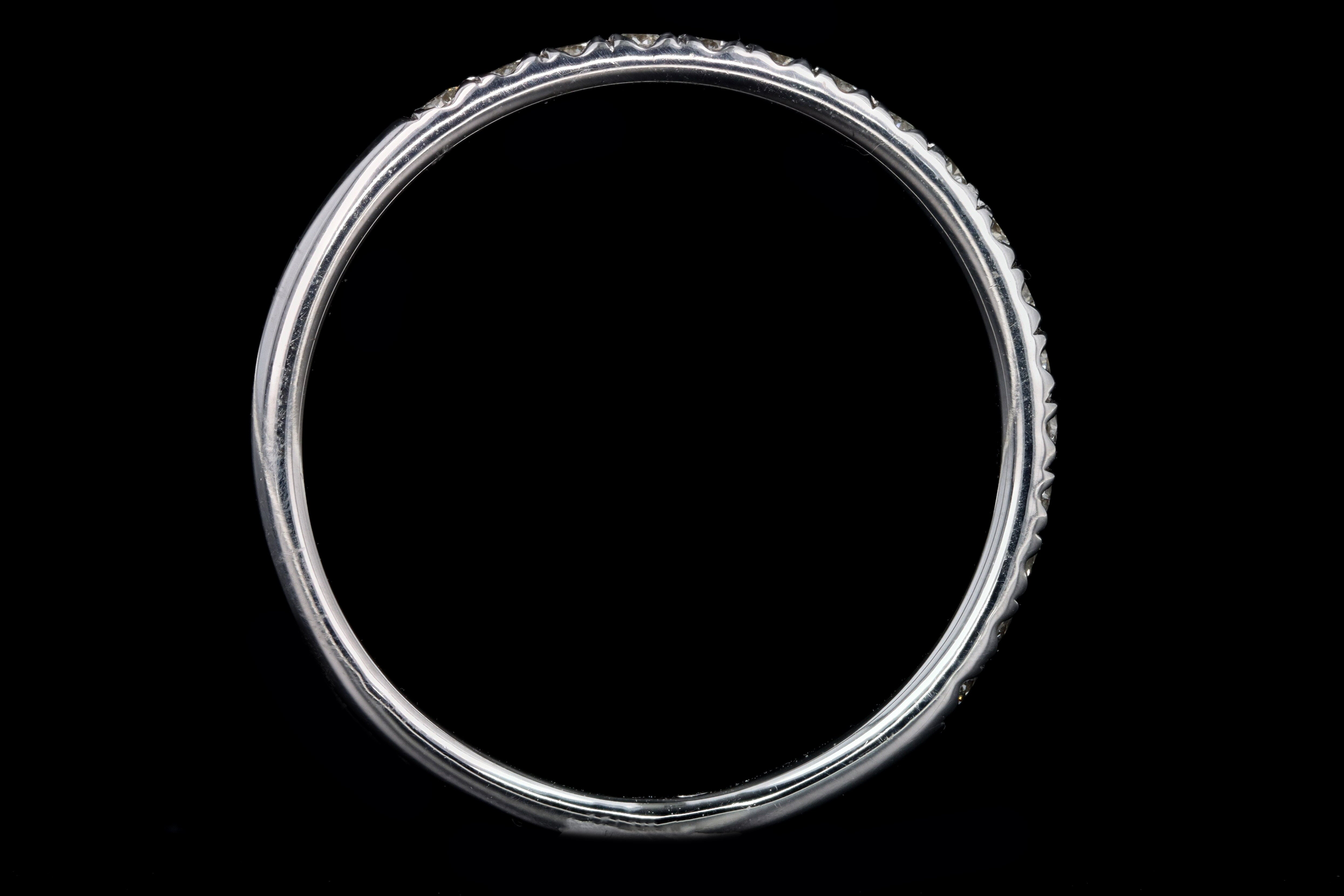 14K Gold 0.21 Carat Round Brilliant Diamond Half Eternity Wedding Band - Queen May