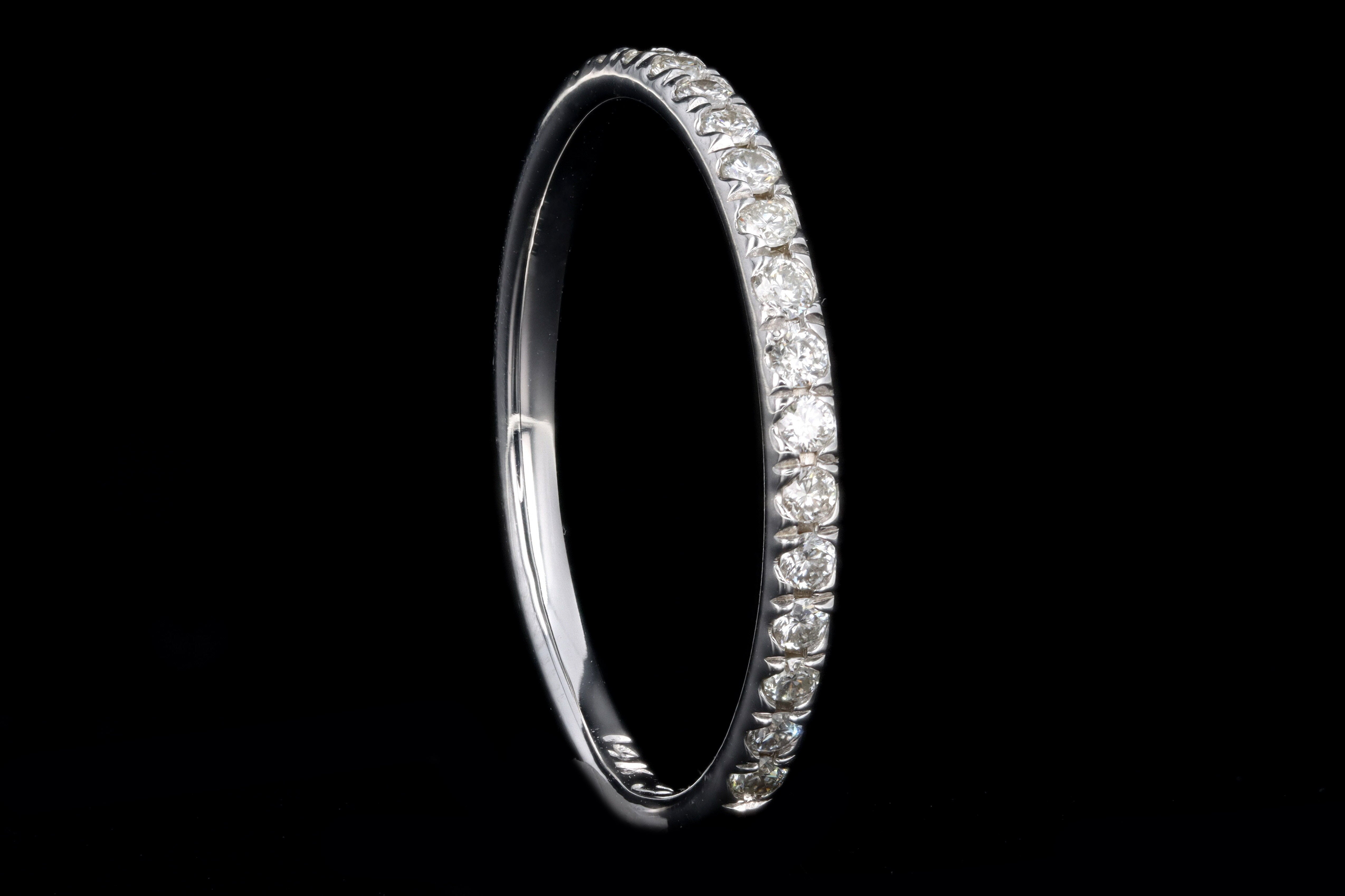 14K Gold 0.21 Carat Round Brilliant Diamond Half Eternity Wedding Band - Queen May