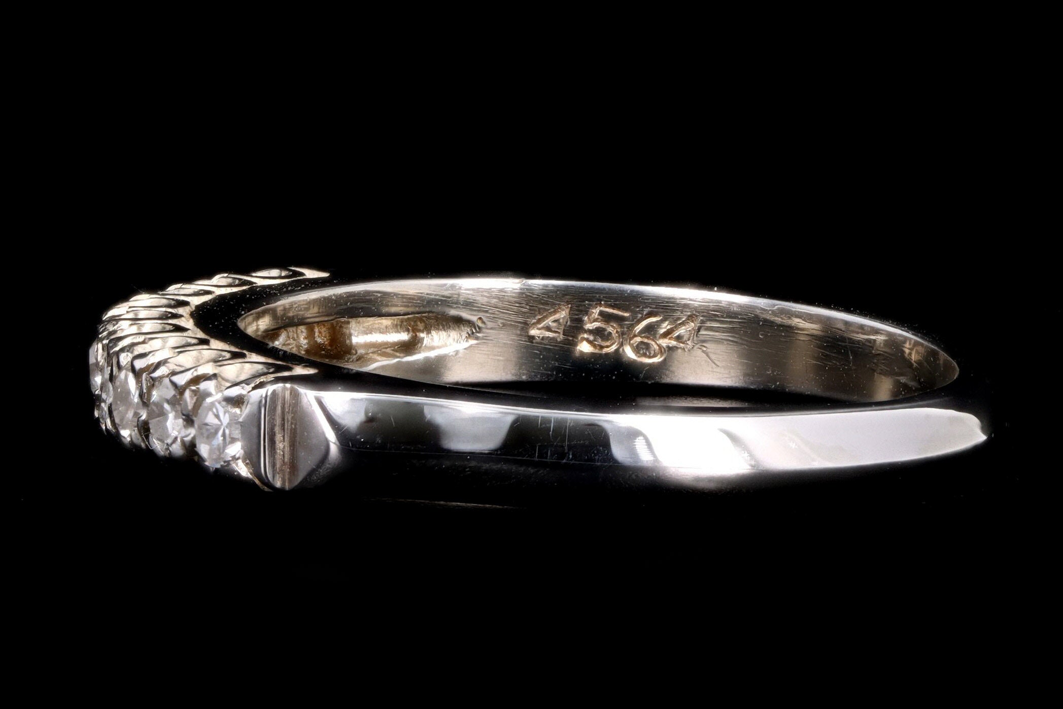 Vintage 14K White Gold .25 Carat Total Weight Diamond Wedding Band - Queen May