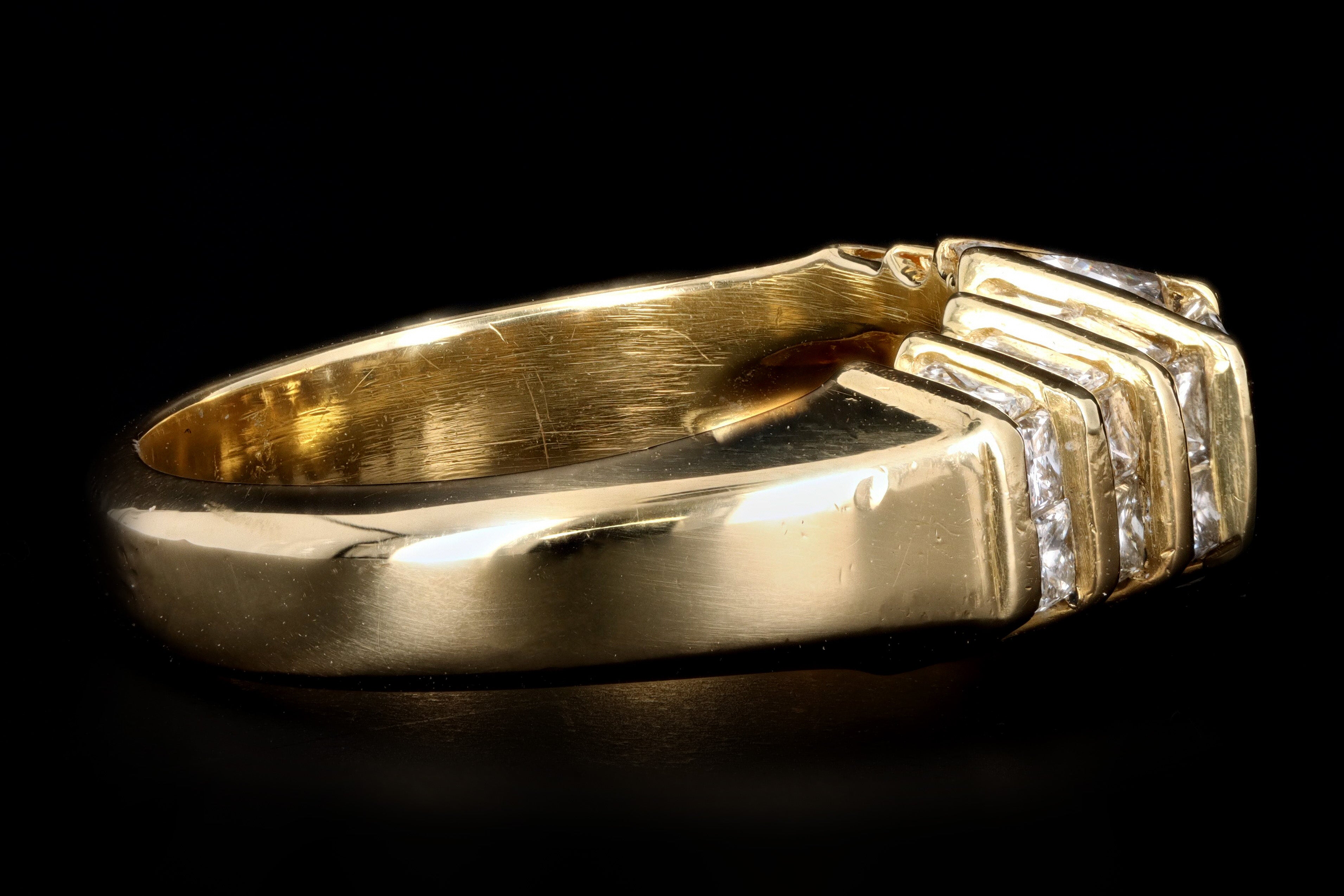 Retro 18K Yellow Gold .50 Carat Princess Cut Diamond Ring - Queen May
