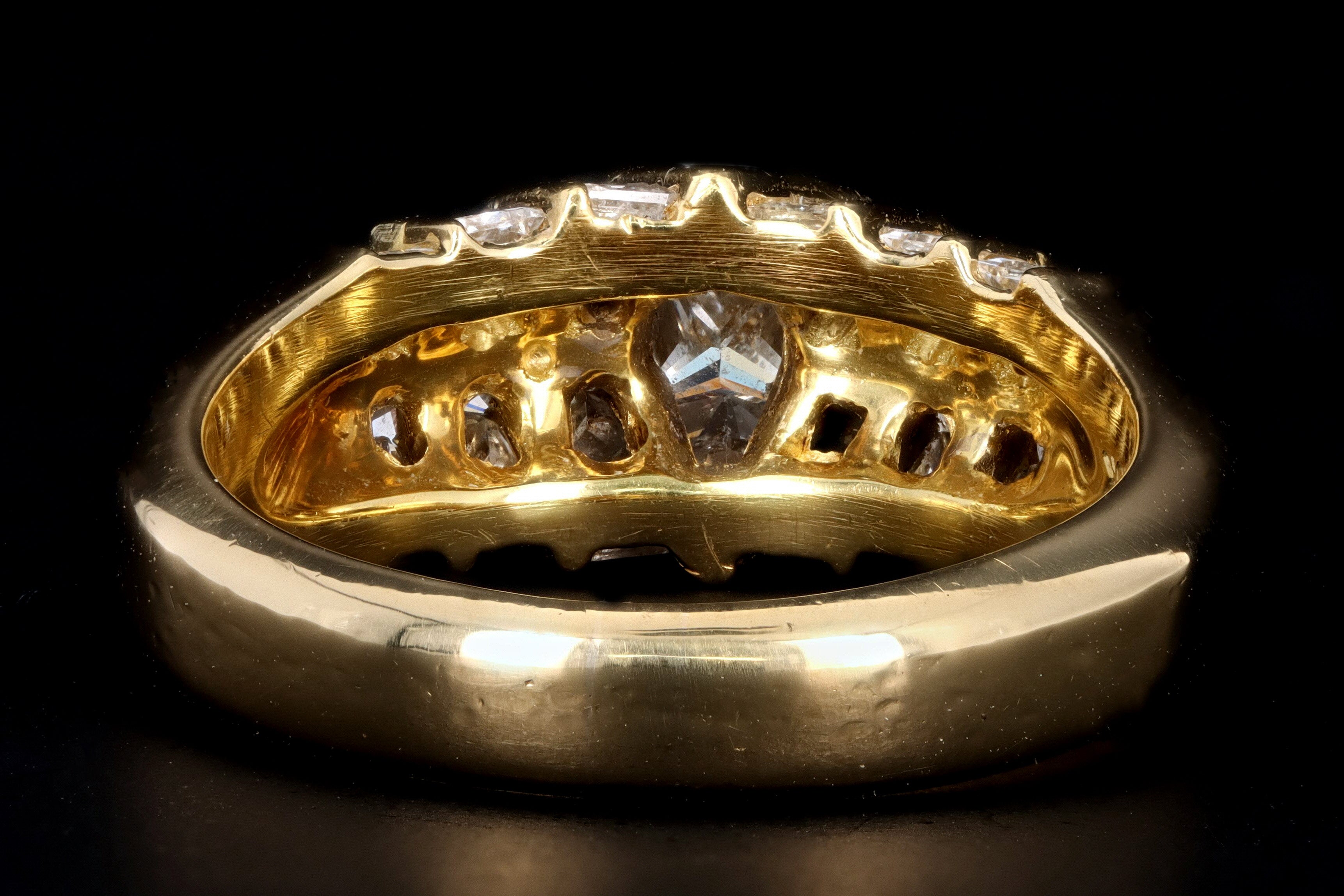 Retro 18K Yellow Gold .50 Carat Princess Cut Diamond Ring - Queen May
