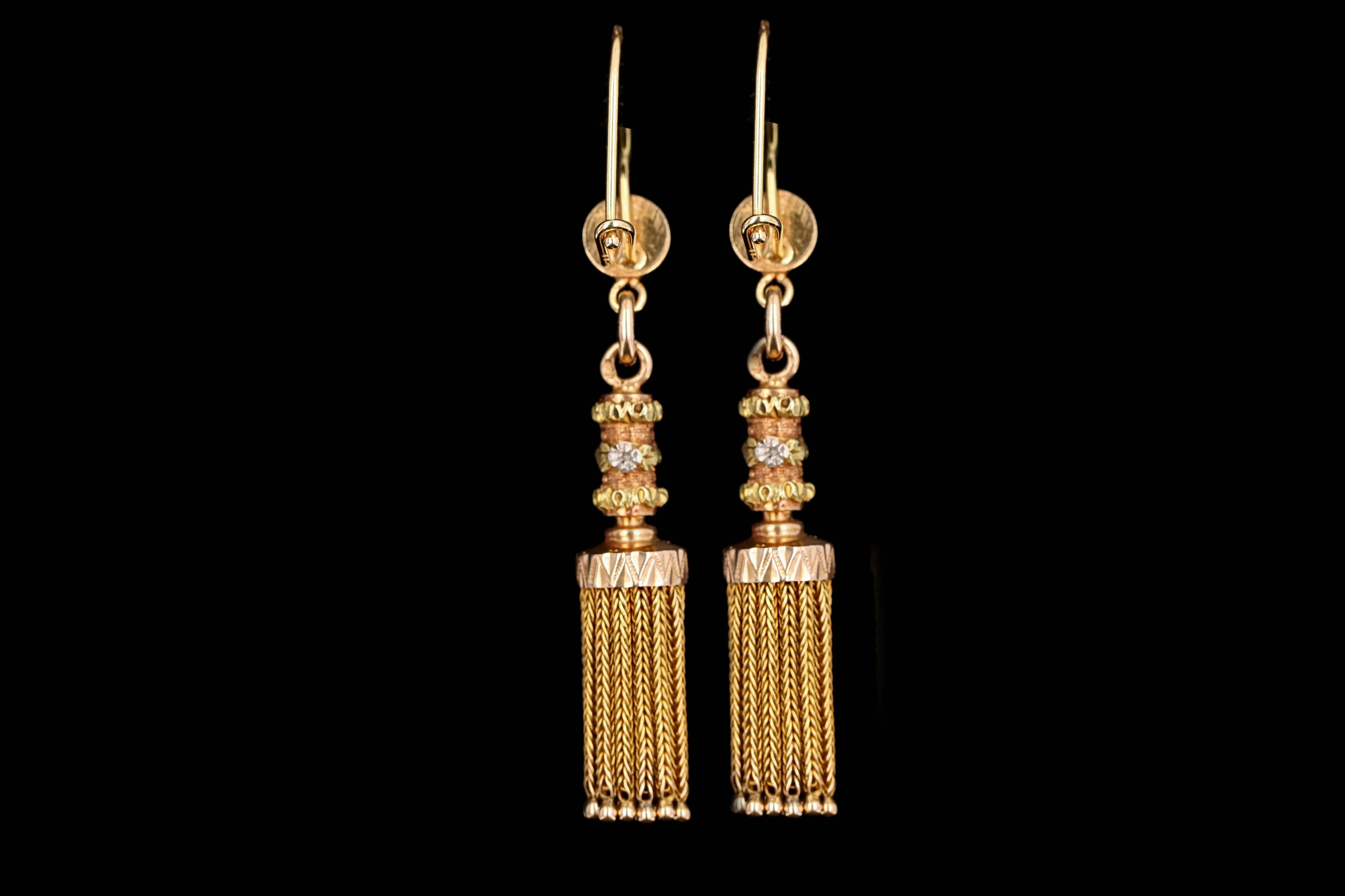 Victorian 14K Gold Tassel Earrings - Queen May