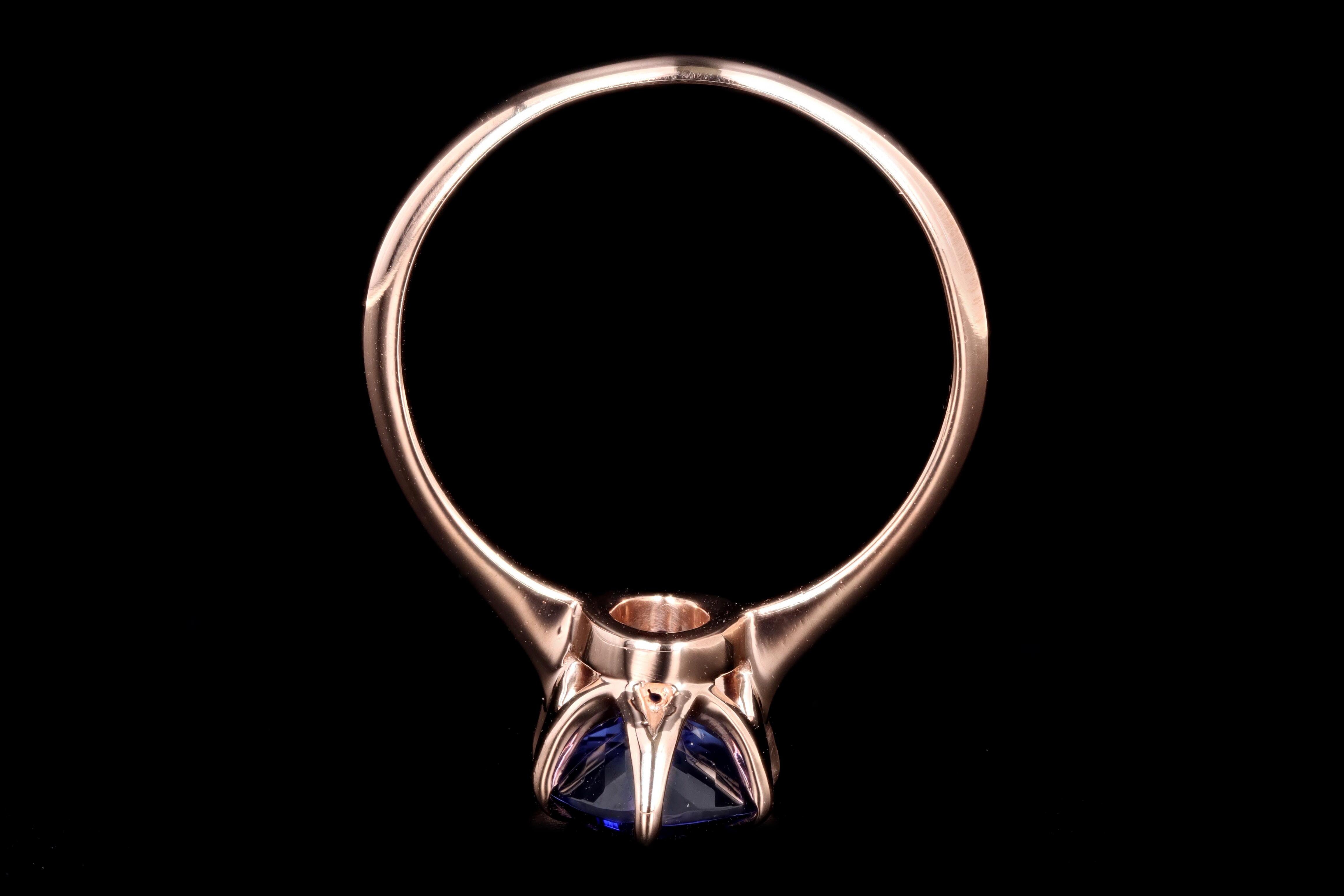 New Vintage Inspired 18K Rose Gold 2.45 Carat Tanzanite Ring - Queen May