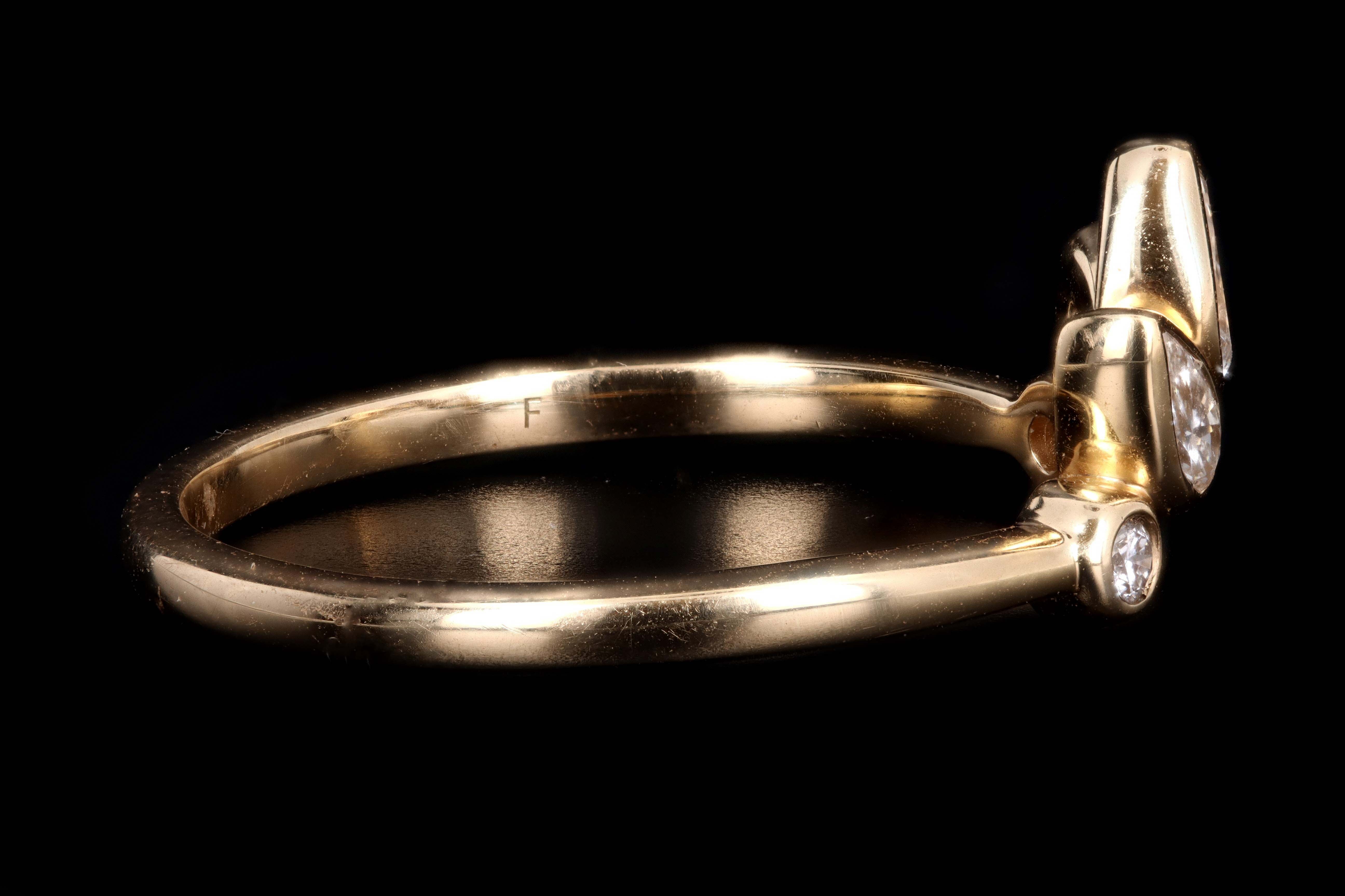 14K Gold 0.38 Carat Pear Diamond Contour Band - Queen May