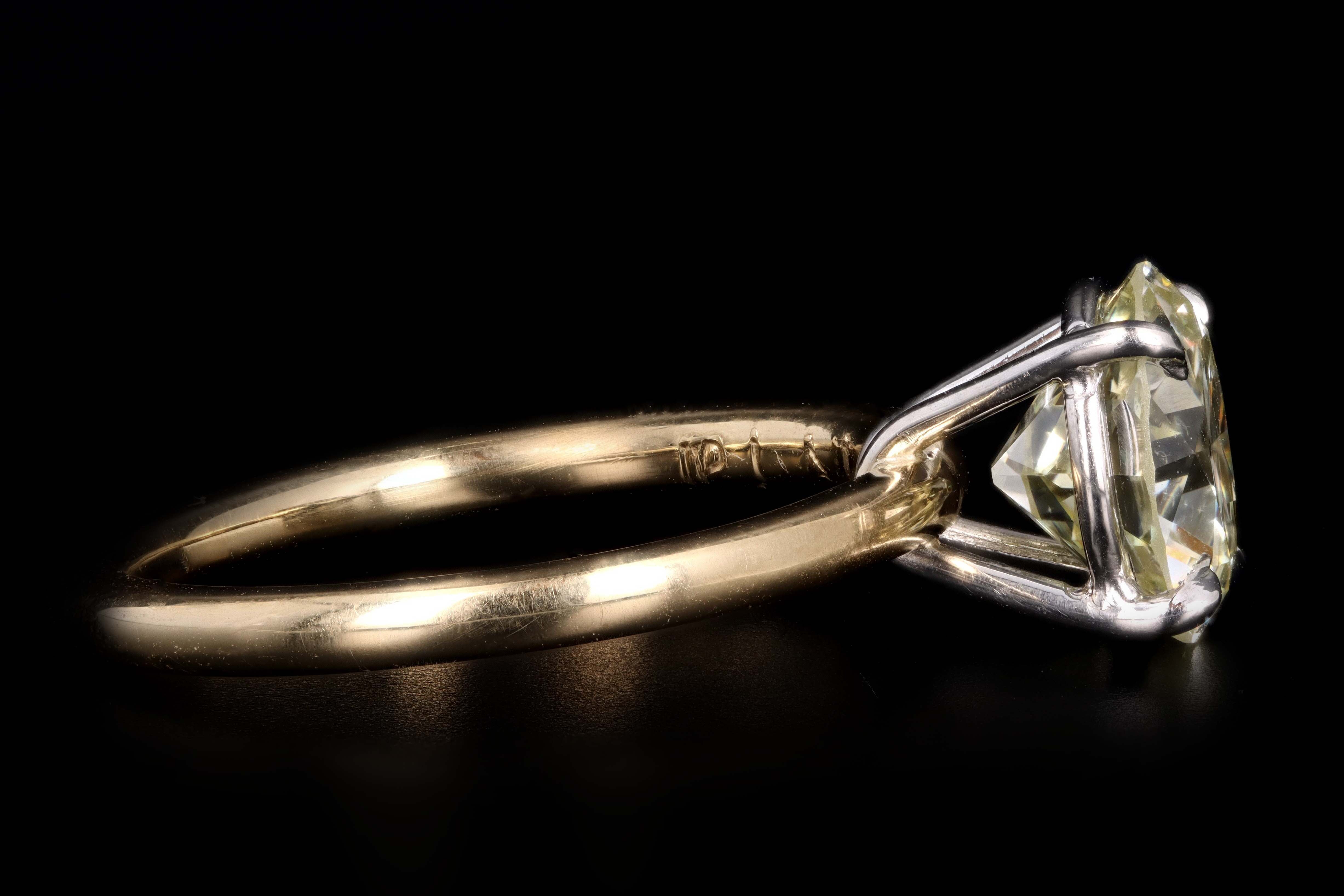 New Handmade Platinum & 18K Yellow Gold 2.34 Carat Old European Cut Diamond Engagement Ring - Queen May