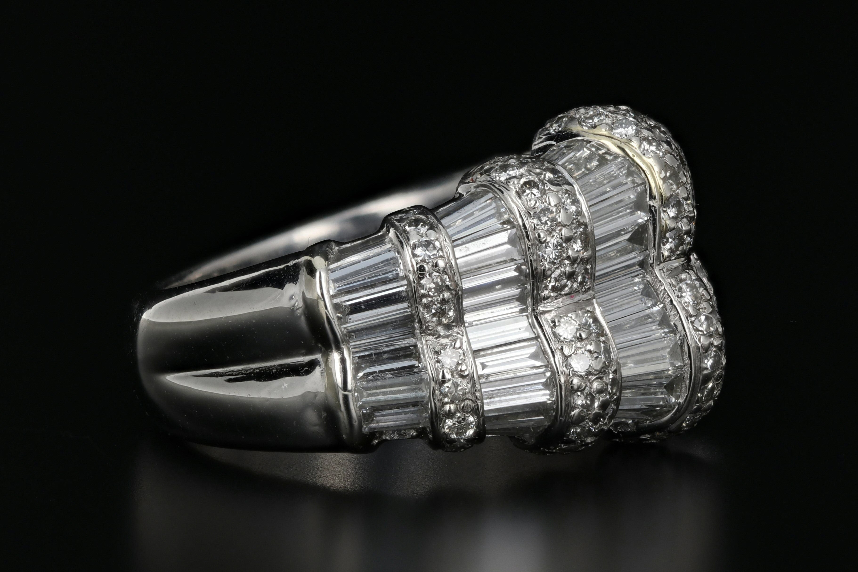 Modern Platinum 2.89 Carat Diamond Weight Total Band - Queen May