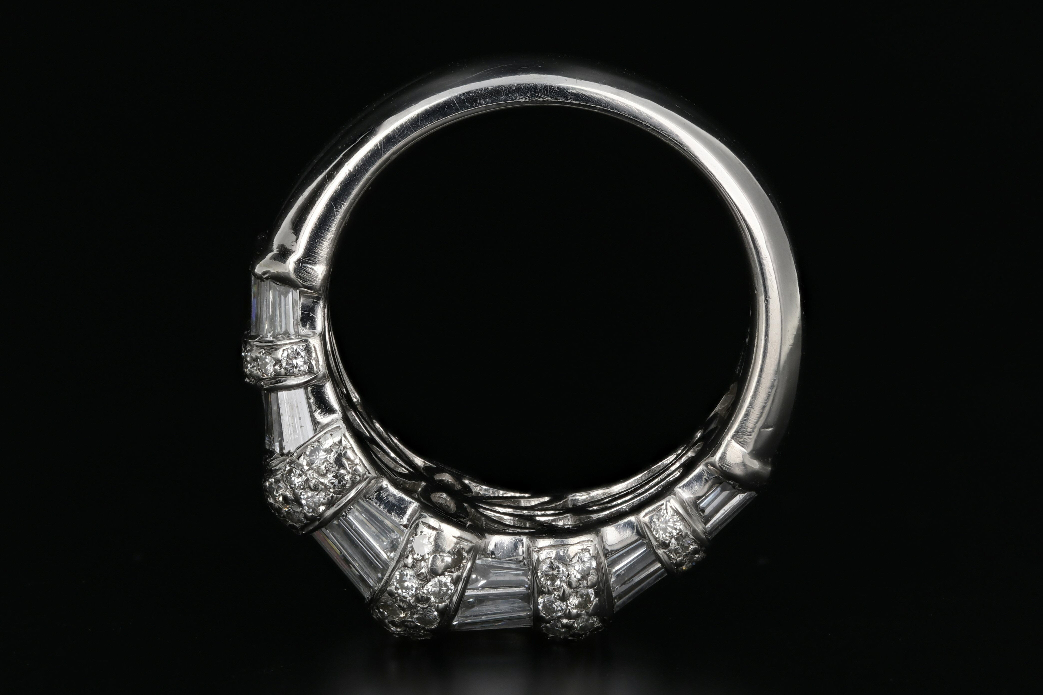 Modern Platinum 2.89 Carat Diamond Weight Total Band - Queen May