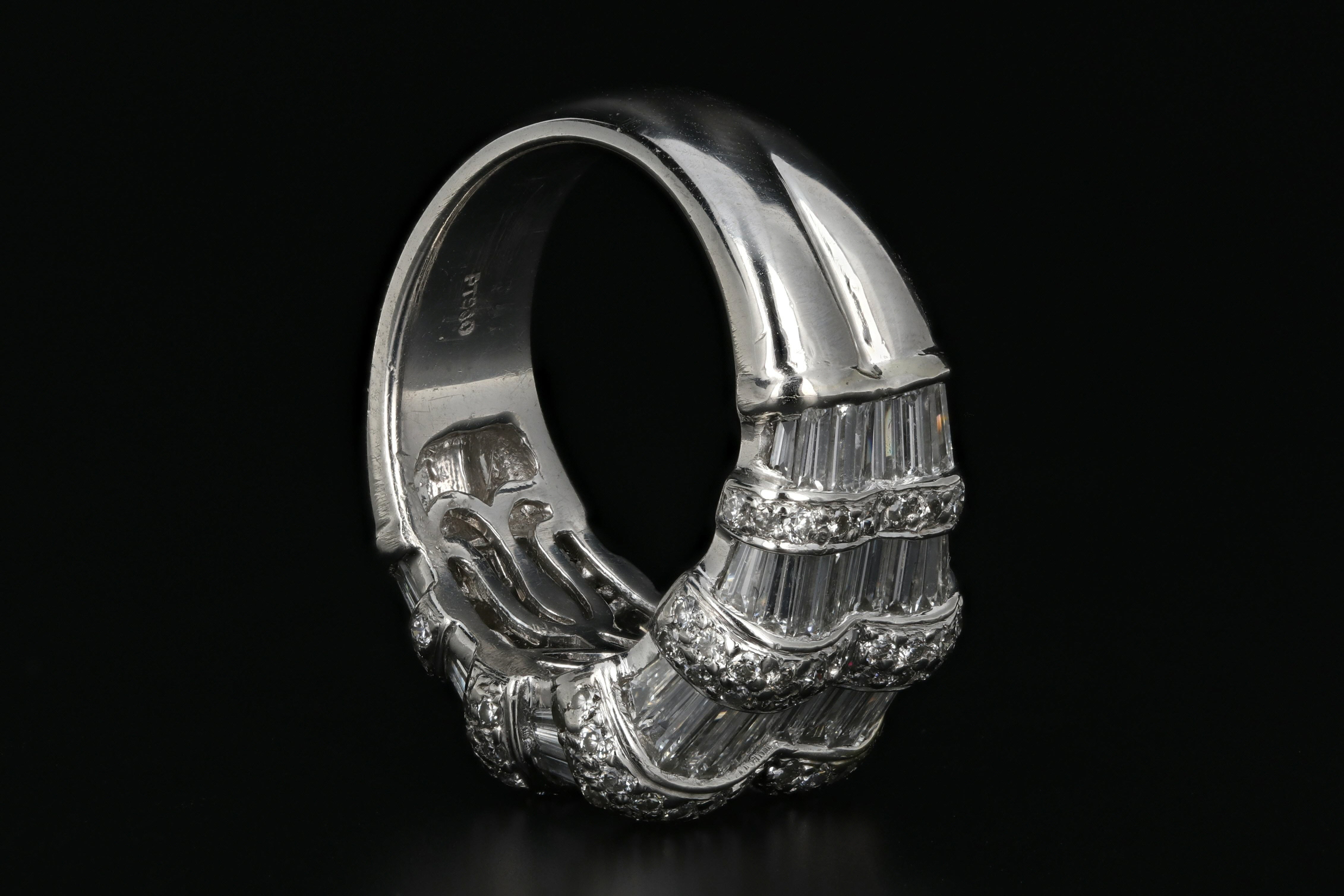 Modern Platinum 2.89 Carat Diamond Weight Total Band - Queen May