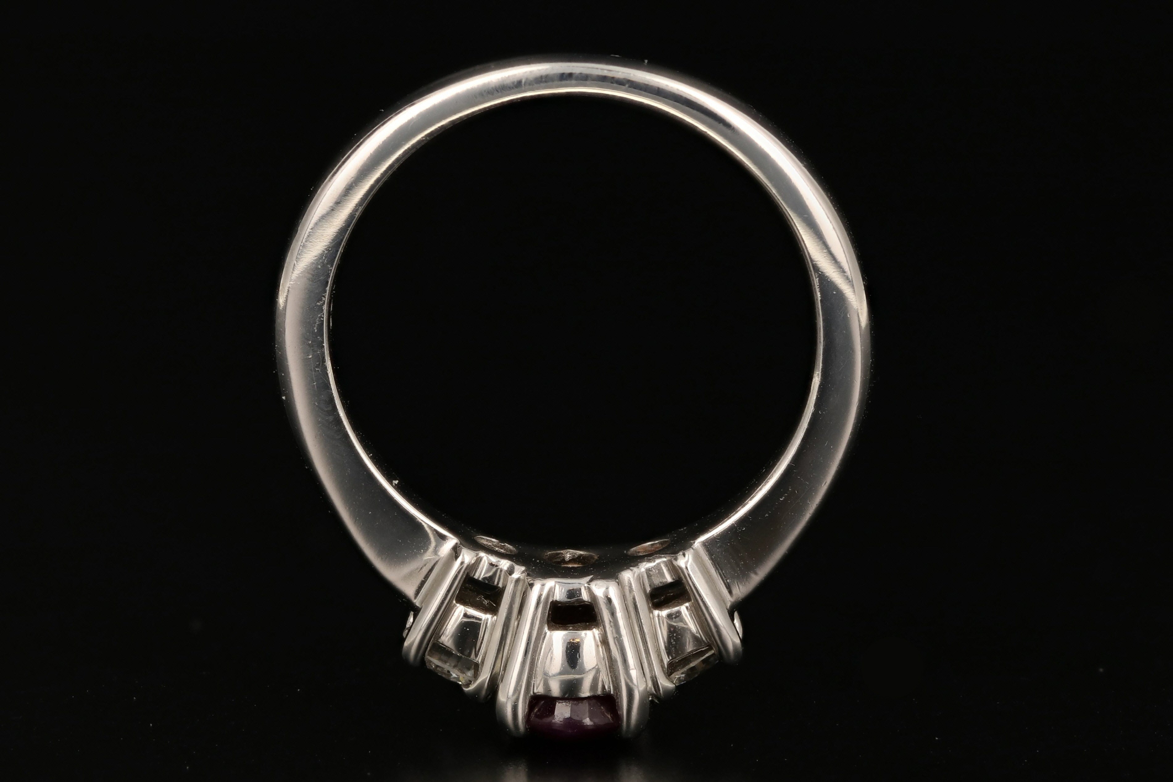 Modern 14K White Gold .75 Carat Natural Ruby and Diamond Ring - Queen May