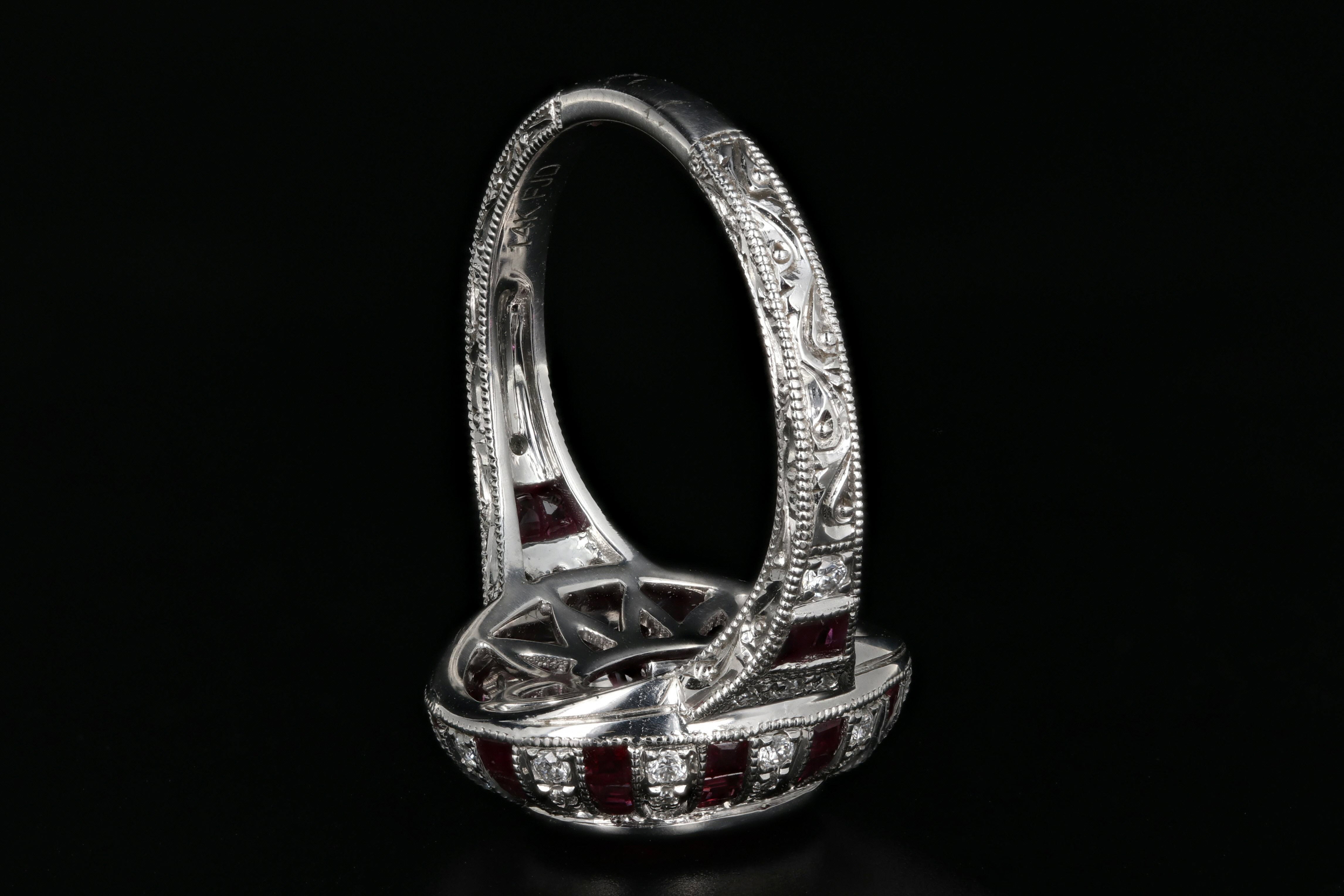 Modern 14K White Gold 2.11 Carat Natural Burma Ruby & Diamond Ring GIA Certified - Queen May