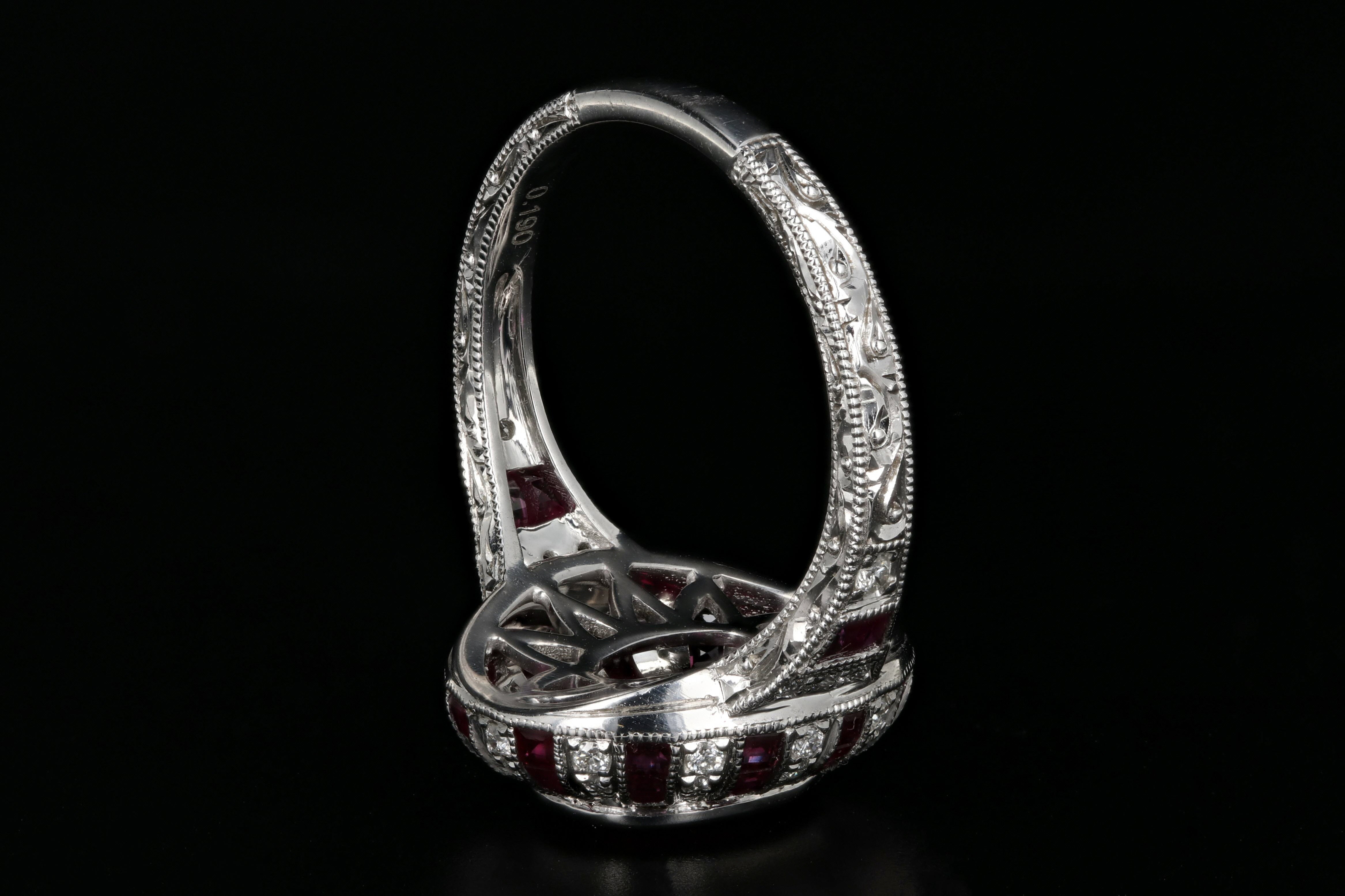 Modern 14K White Gold 2.11 Carat Natural Burma Ruby & Diamond Ring GIA Certified - Queen May