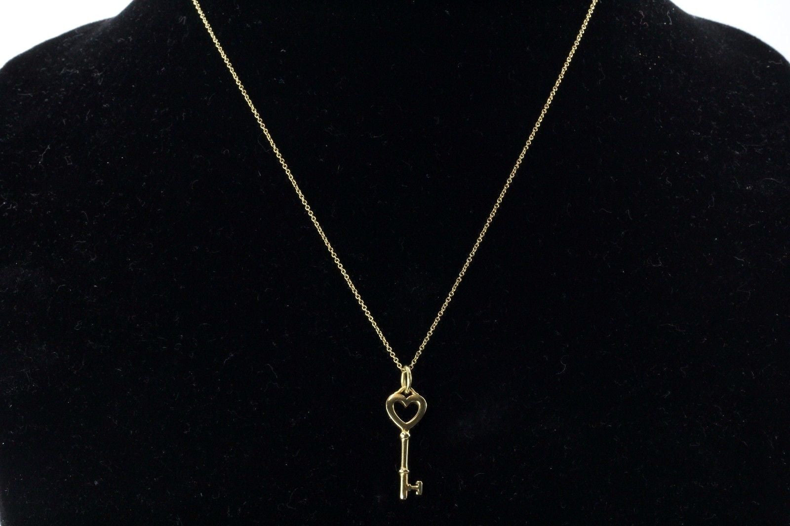 Tiffany & Co 18K Yellow Gold Heart Key Pendant And Necklace - Queen May
