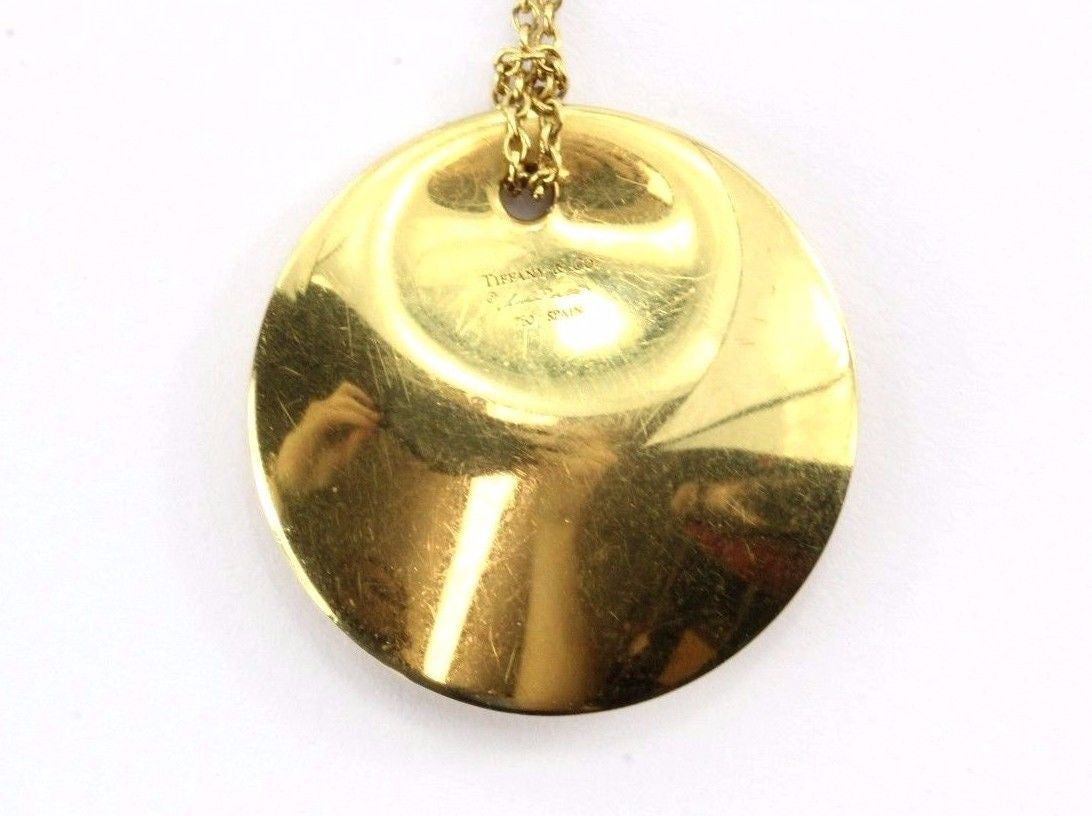 Tiffany & Co Elsa Peretti 18k 750 Yellow Gold Round Pendant Necklace - Queen May