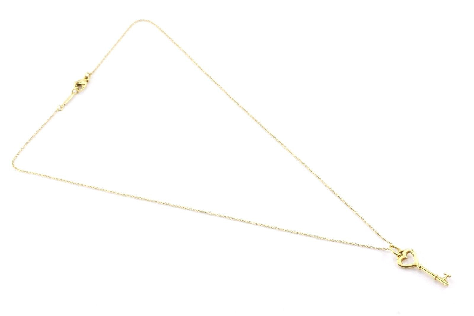 Tiffany & Co 18K Yellow Gold Heart Key Pendant And Necklace - Queen May
