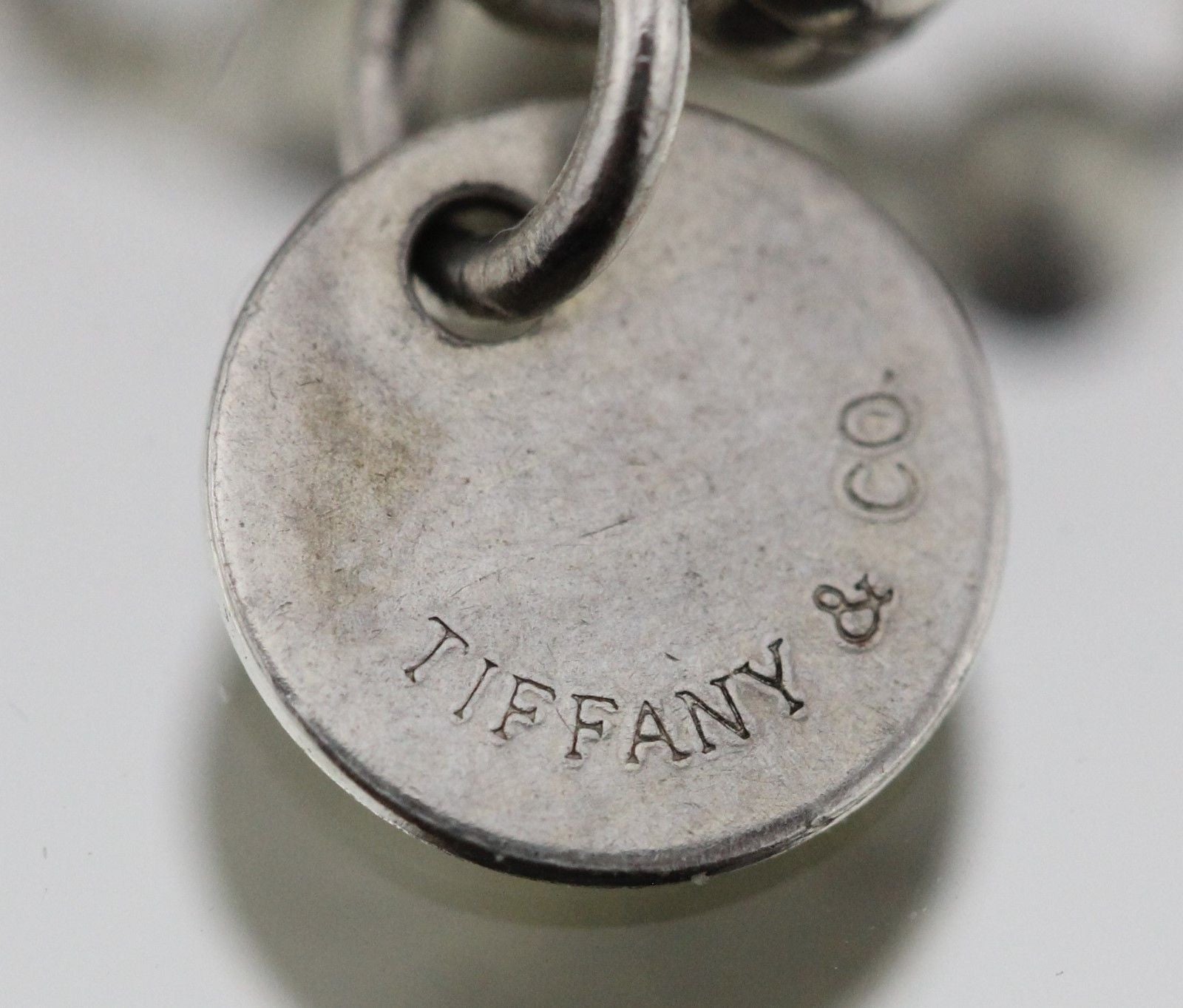 VINTAGE 1994 RARE Tiffany & Co Silver 18K Gold Heart Padlock Key Necklace 34" - Queen May