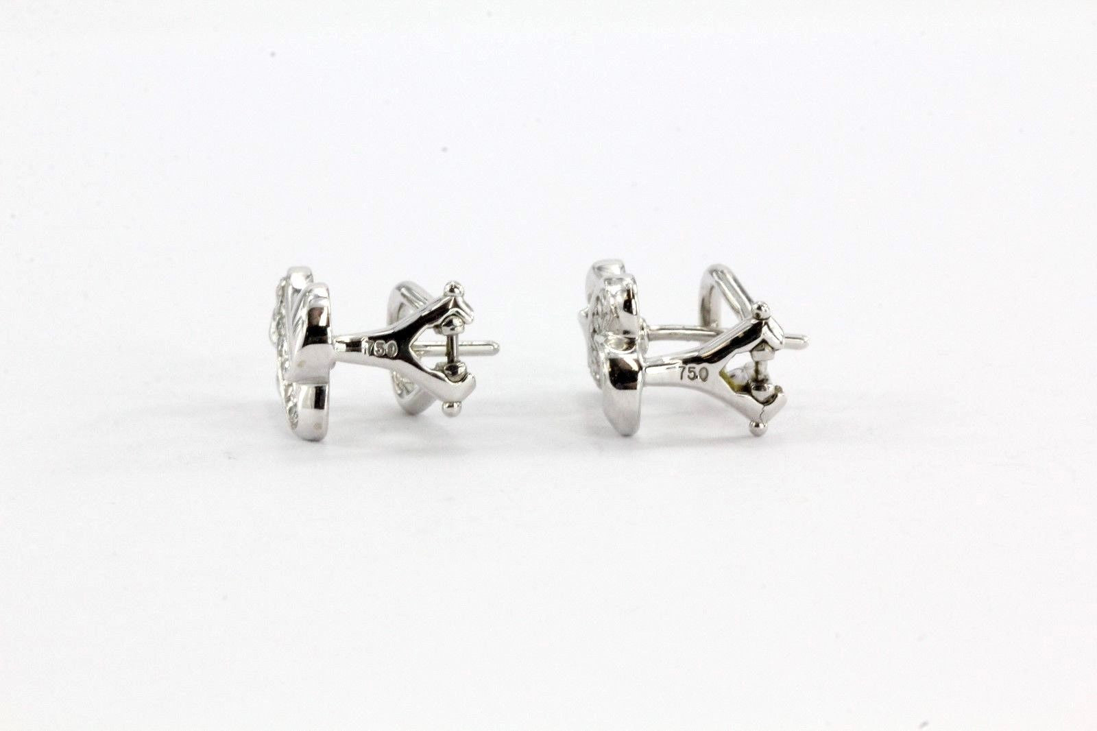 Tiffany & Co 18K White Gold Diamond Double Loving Heart Earrings Paloma Piccaso - Queen May