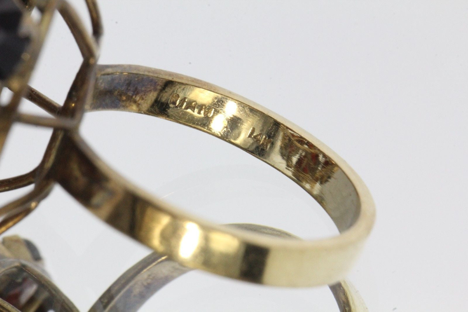 Antique Siam Chunky 14K Gold & Garnet Blooming Cocktail Ring 11 Carats Total - Queen May