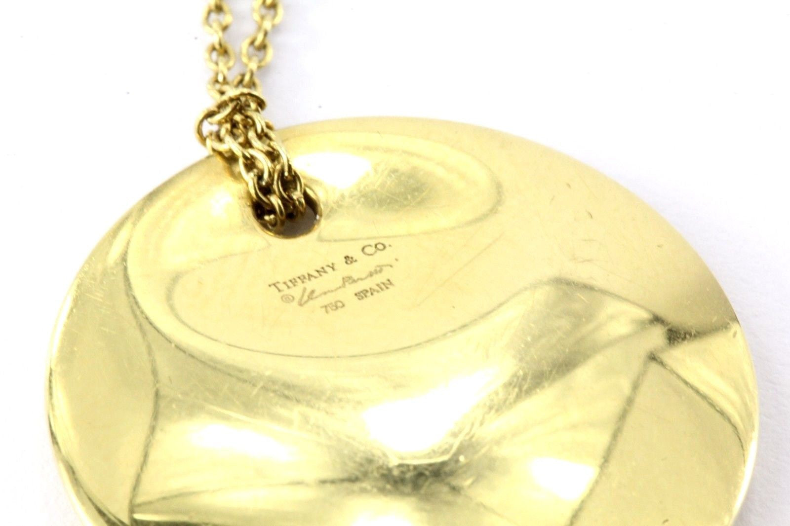 Tiffany & Co Elsa Peretti 18k 750 Yellow Gold Round Pendant Necklace - Queen May