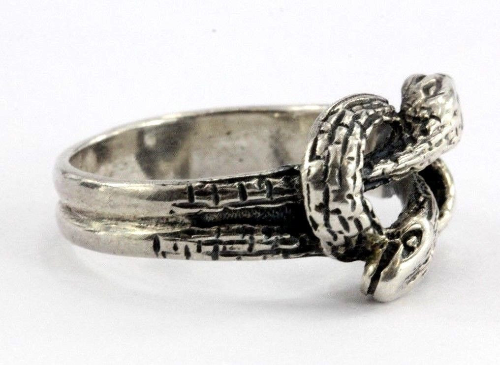 Vintage Sterling Silver Gothic Entwined Snakes Lovers Knot Ring - Queen May