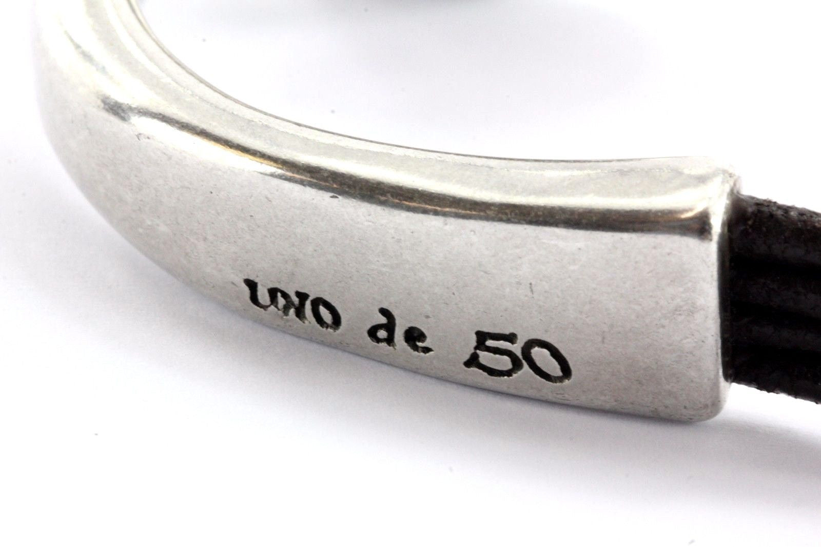 Uno de 50 Leather & Silver Pink Swarovski Crystal Bracelet - Queen May