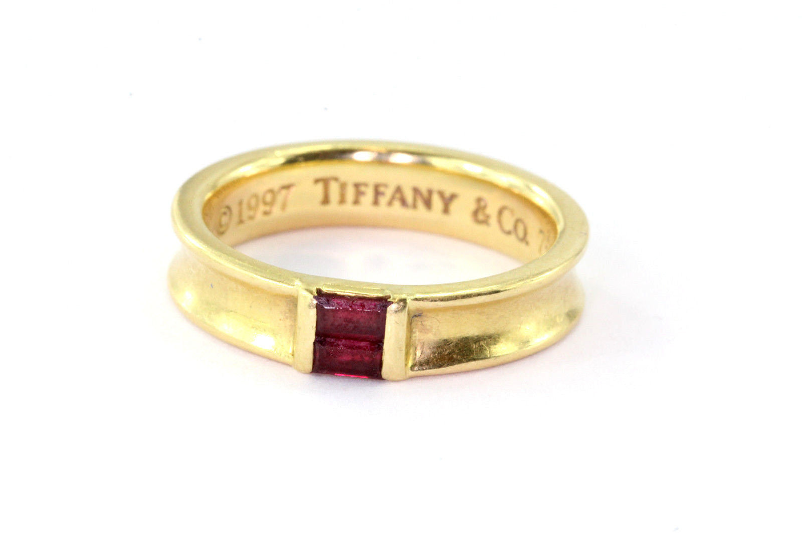 Tiffany & Co 18K Yellow Gold Ruby Stack Band Ring - Queen May