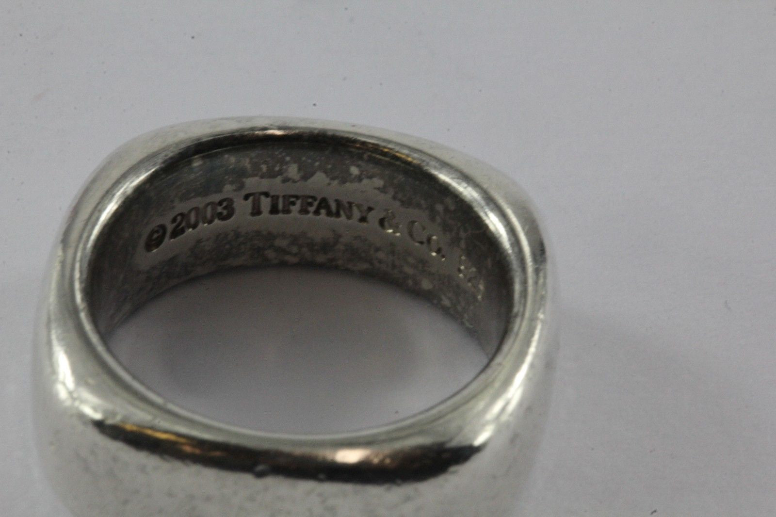 Tiffany & Co Sterling Silver Square Cushion Ring Band Size 6.25 - Queen May
