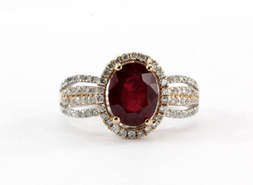 14K White & Rose Gold EFFY Ruby Royale, Diamond & Ruby Ring - Queen May