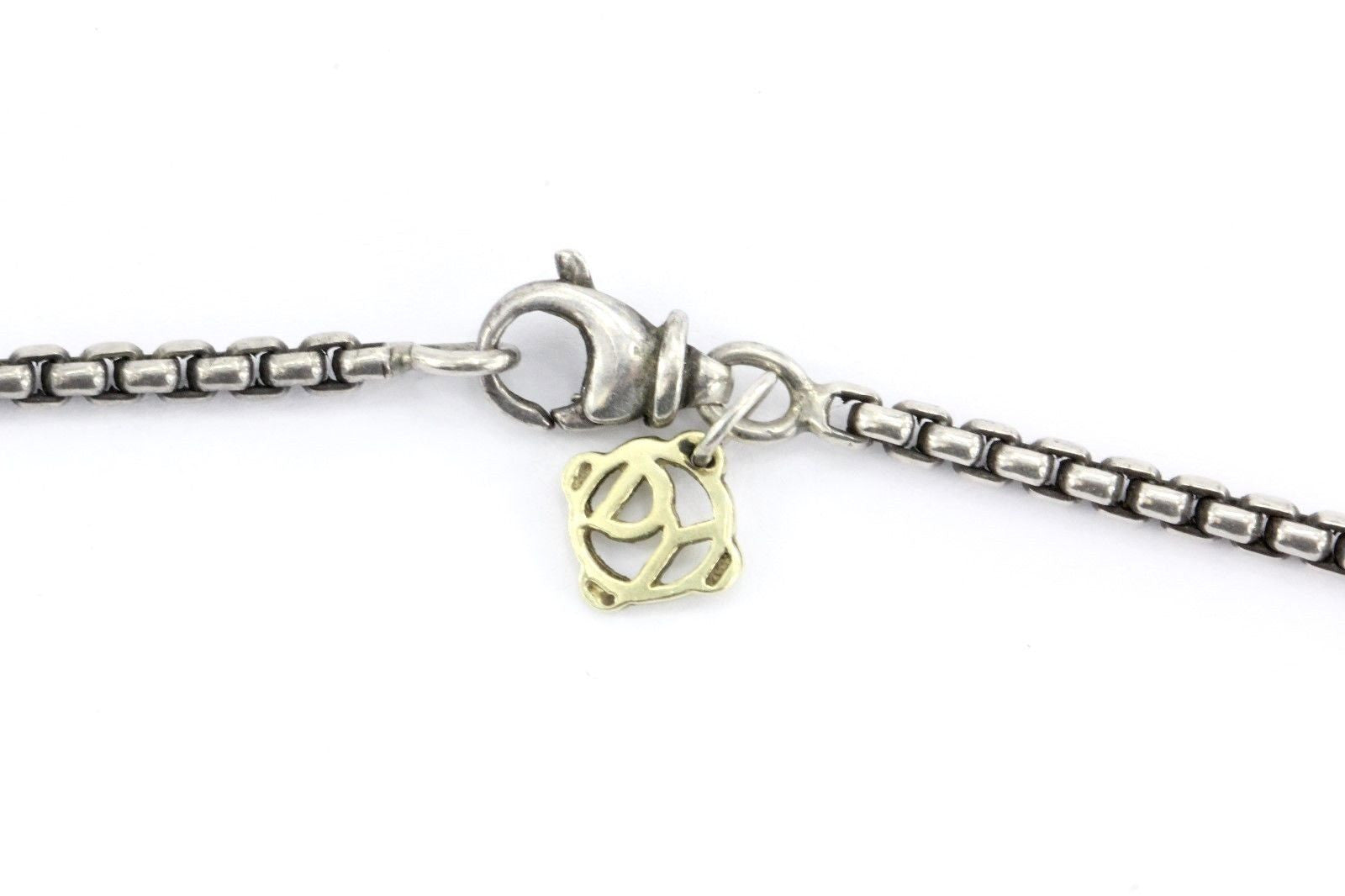 David Yurman Sterling Silver Box Chain Necklace 32" 2.6mm w/ 14K Gold Tag - Queen May