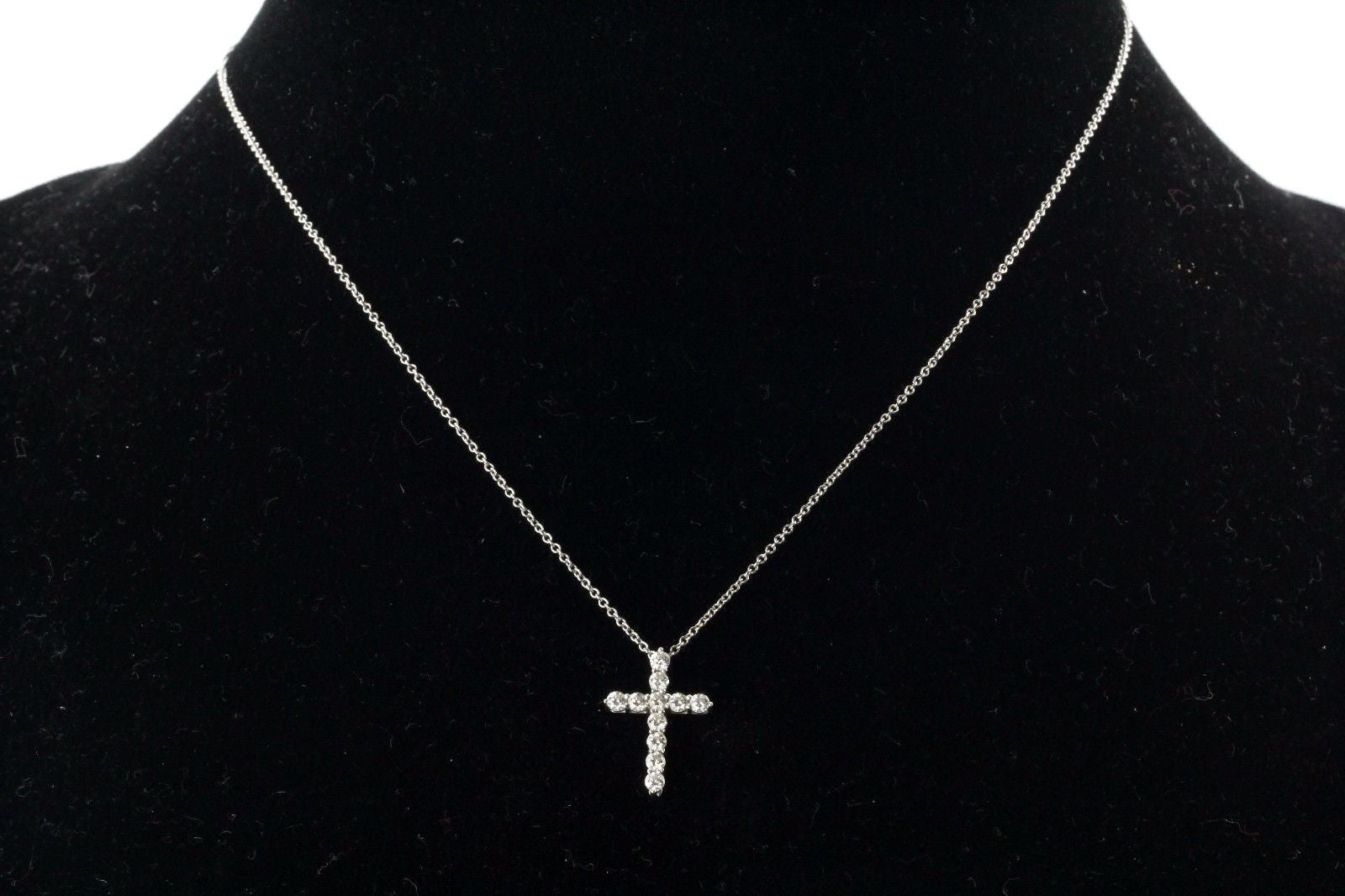 Tiffany & Co Platinum & Diamond Cross Pendant & Necklace - Queen May