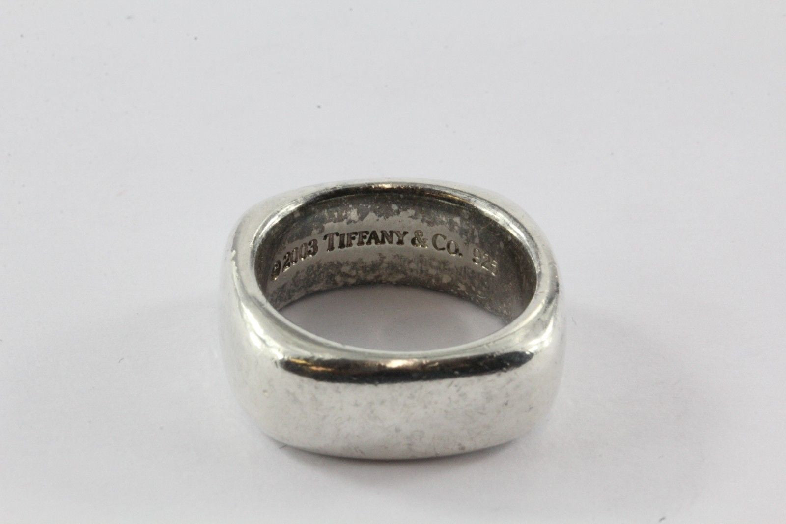 Tiffany & Co Sterling Silver Square Cushion Ring Band Size 6.25 - Queen May